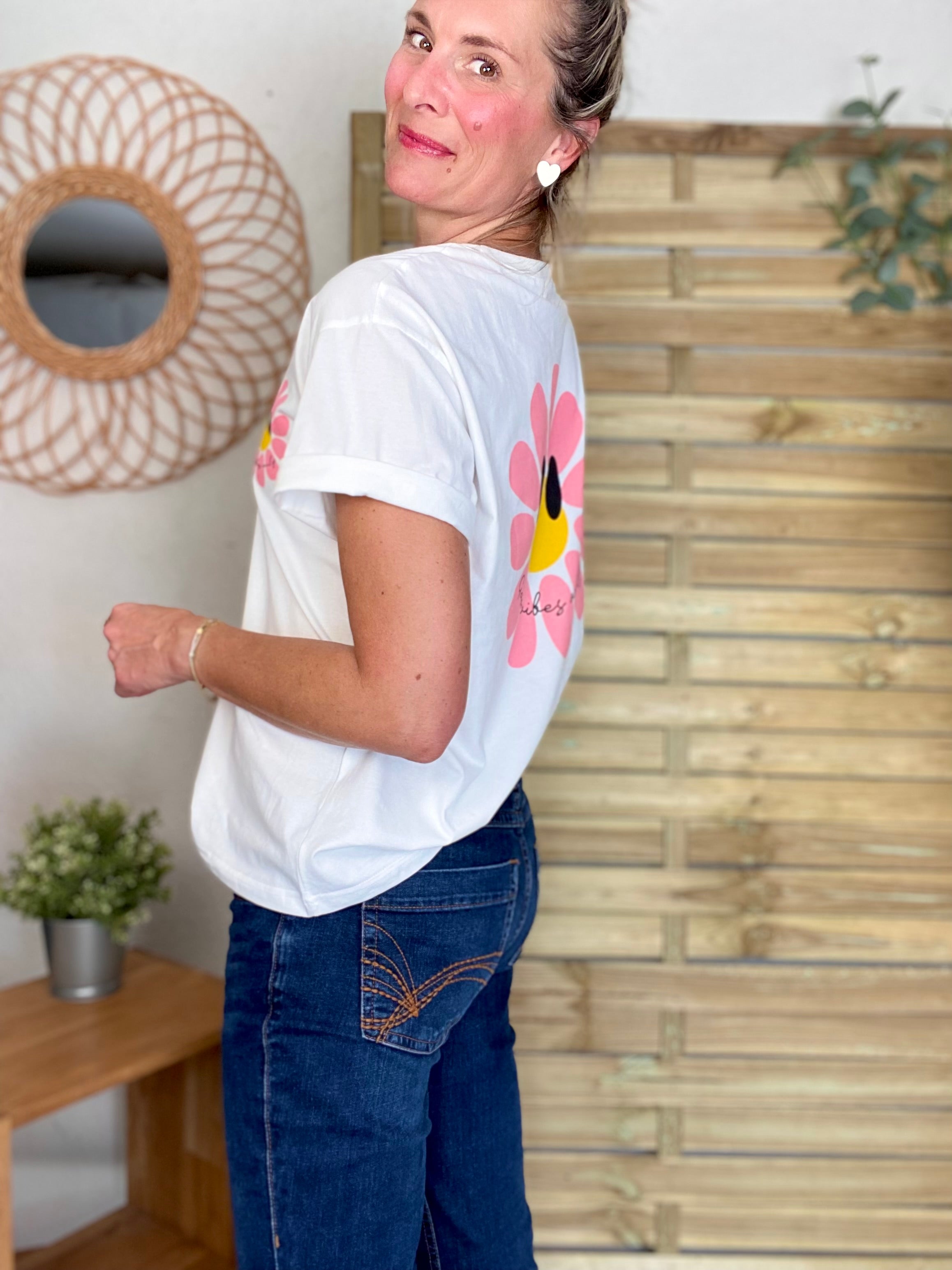 Tee shirt Good Vibes MARGUERITE 🌼 Blanc
