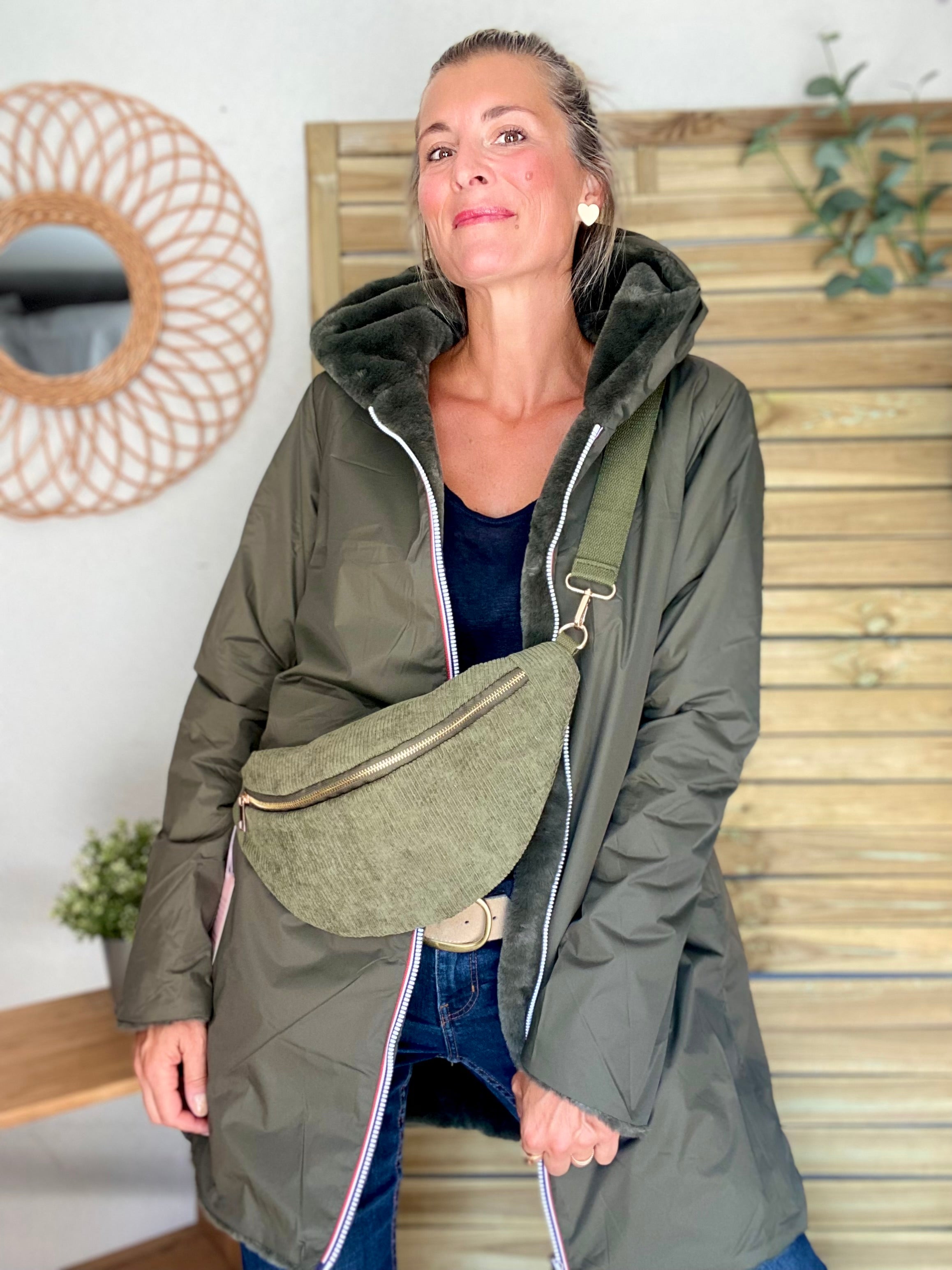 Parka Imperméable réversible fourrée Kaki / Kaki ALIX - LAURA JO