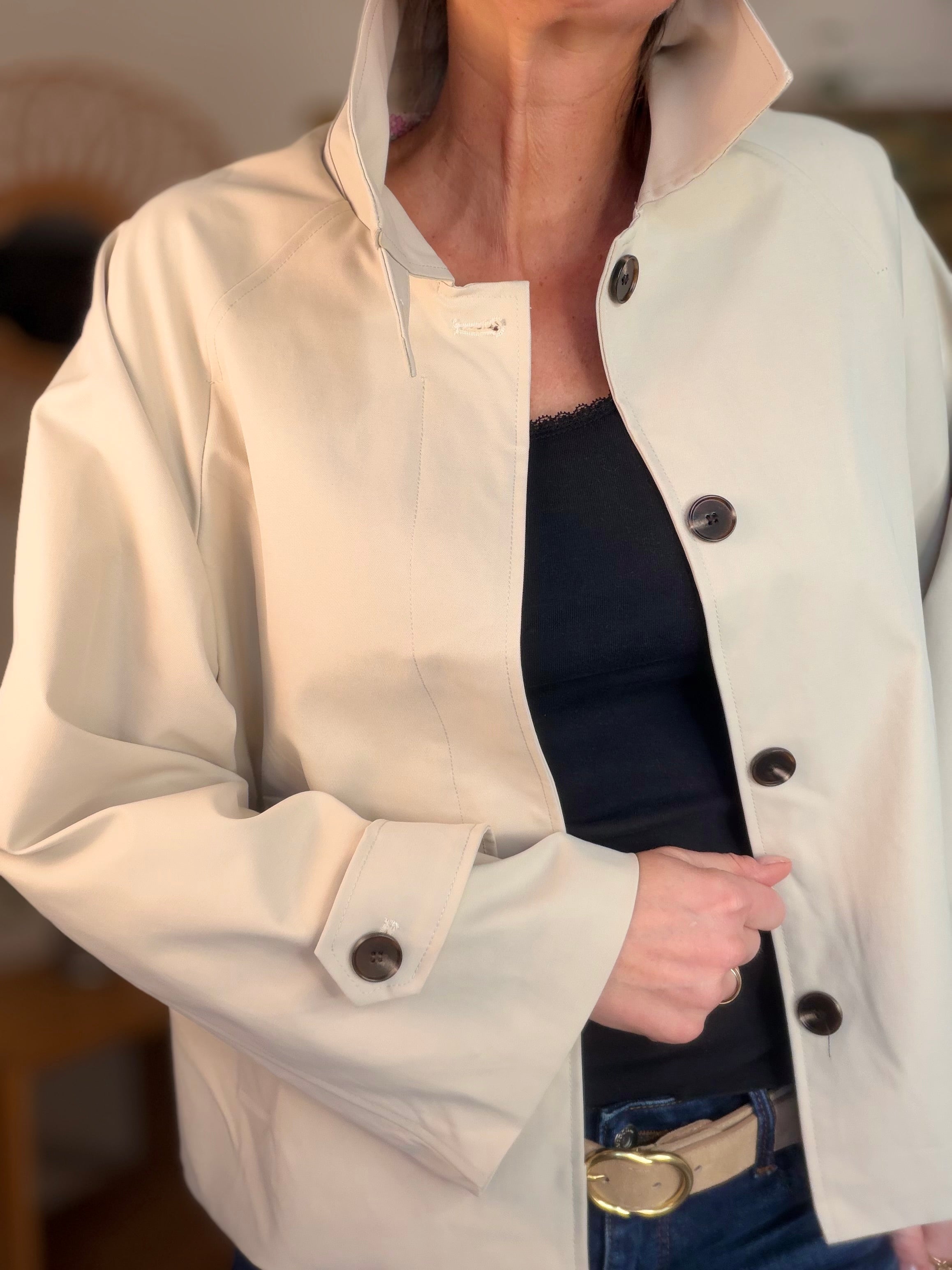 Veste Trench avec Liberty - MADELEINE Beige