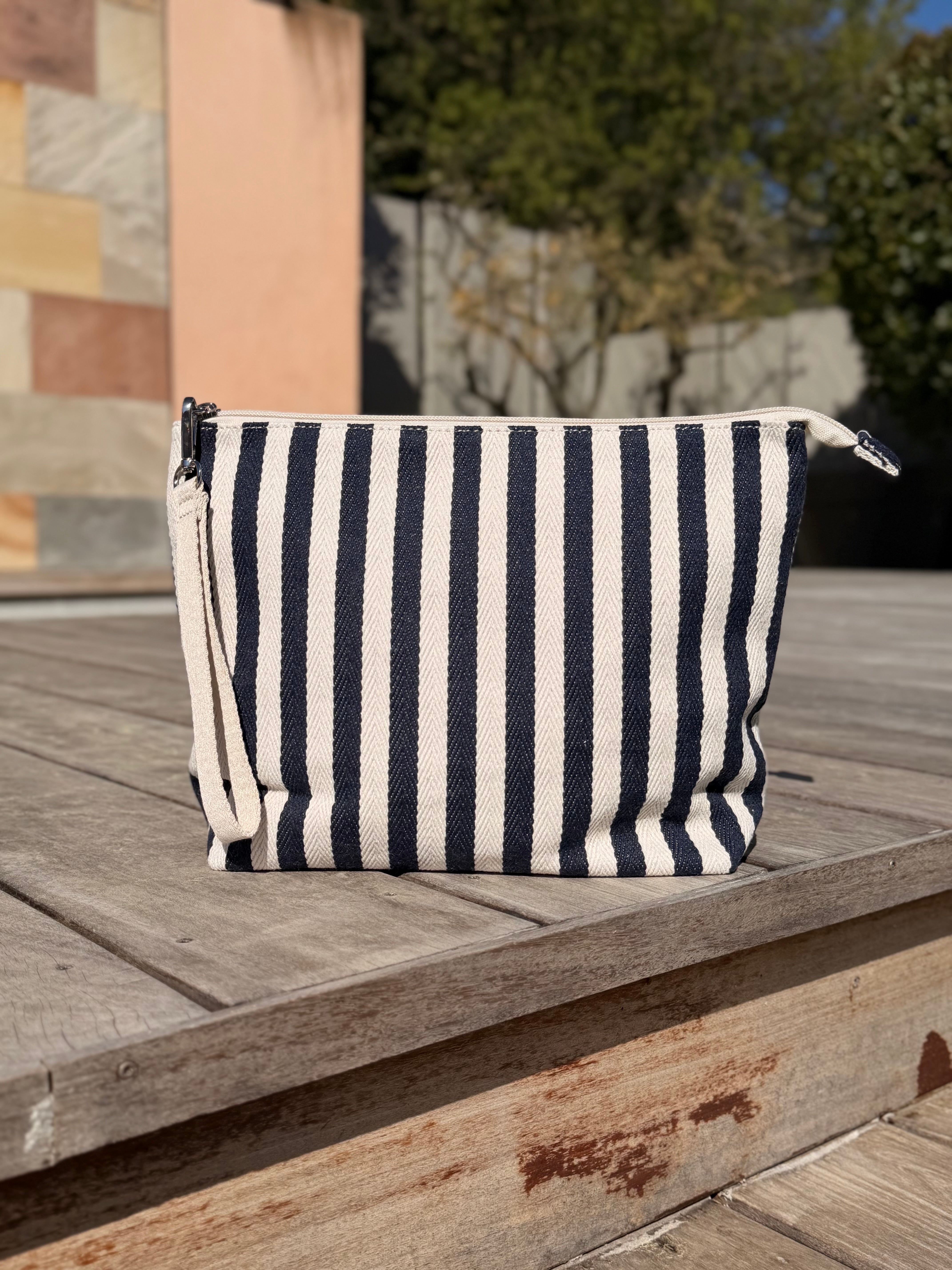 Pochette / Trousse de toilette rayée PAULINA