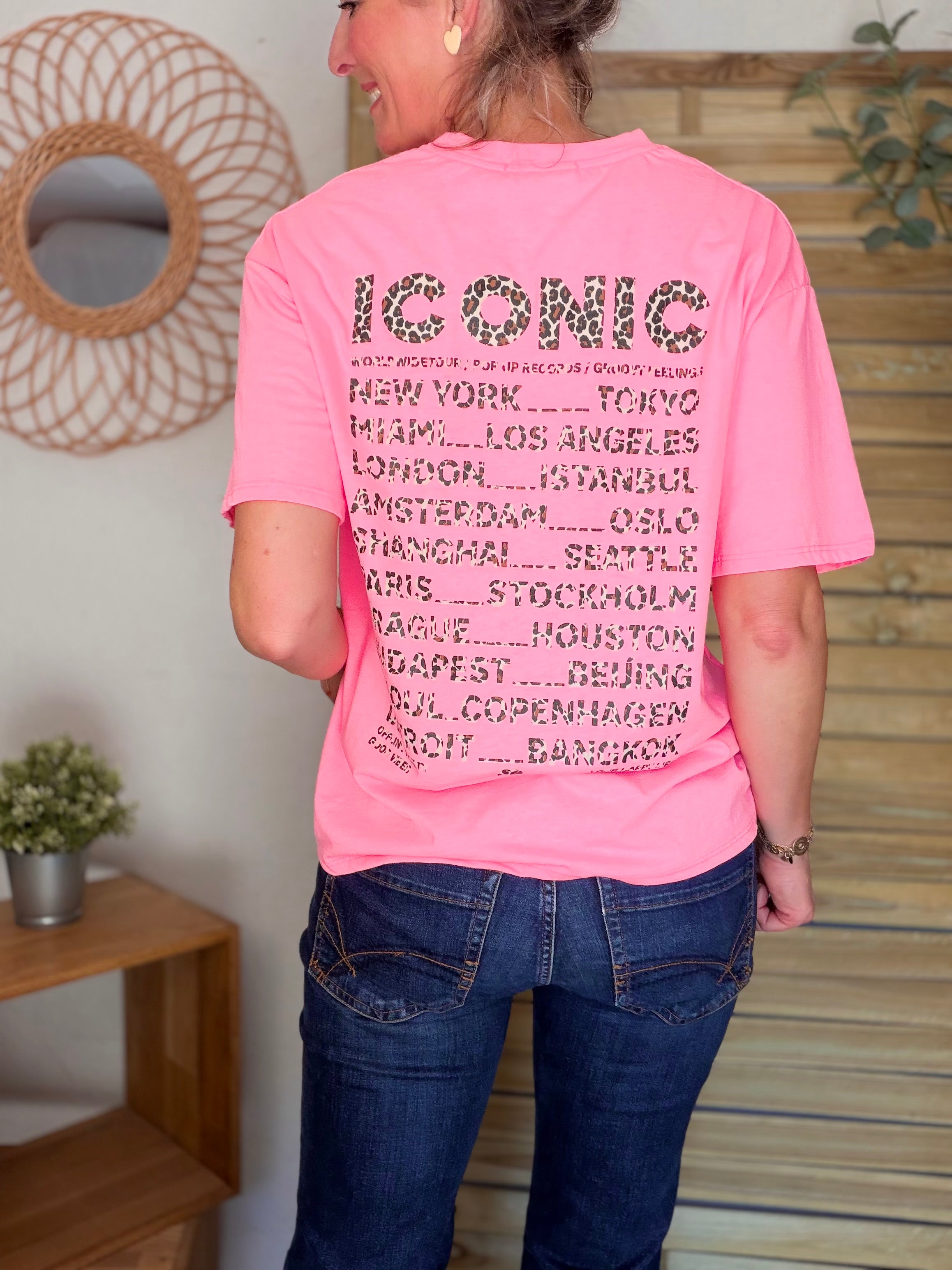 Tee shirt ICONIC Léo LÉONA Rose fluo