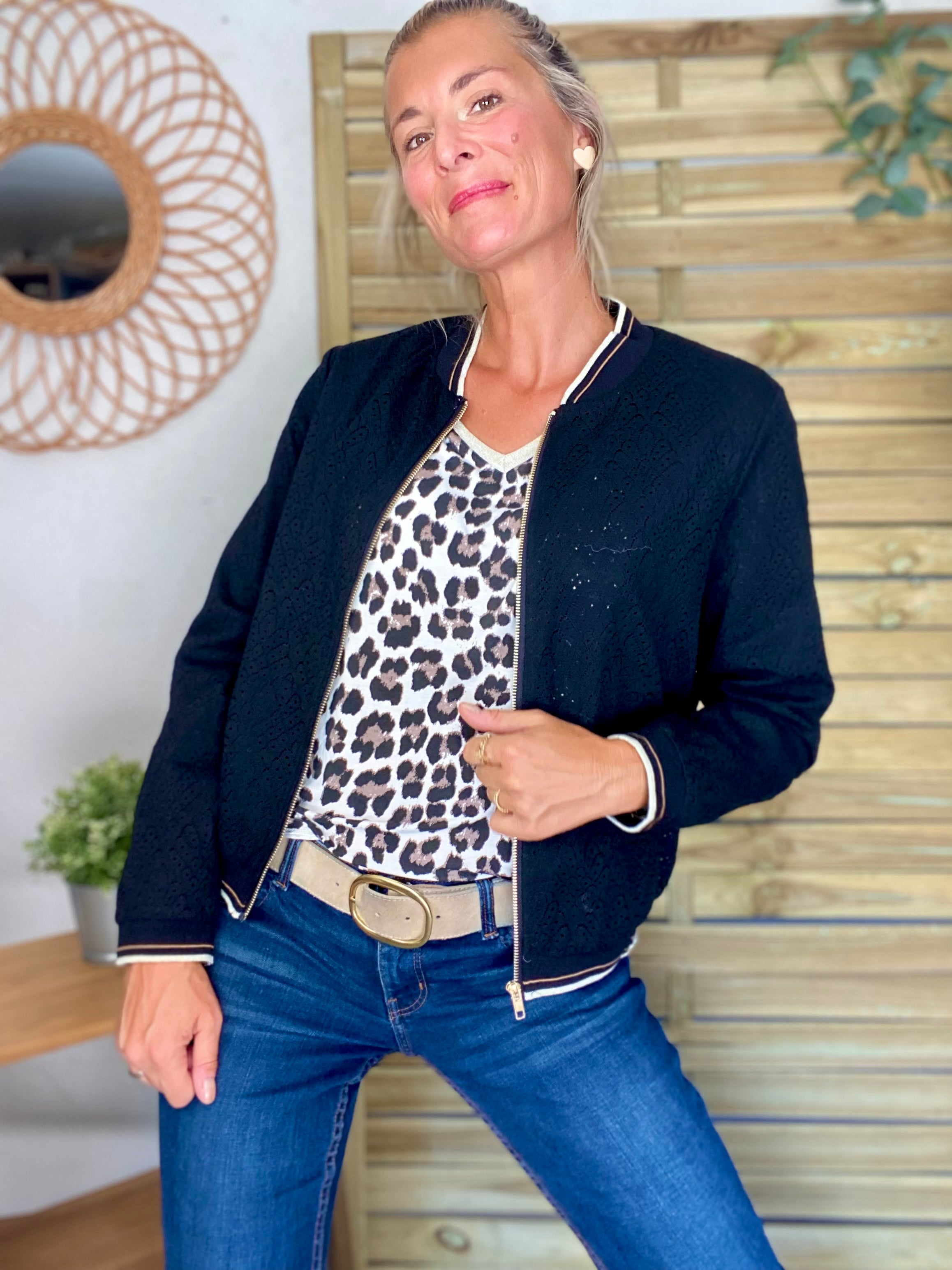Veste bombers en crochet MAXANCE