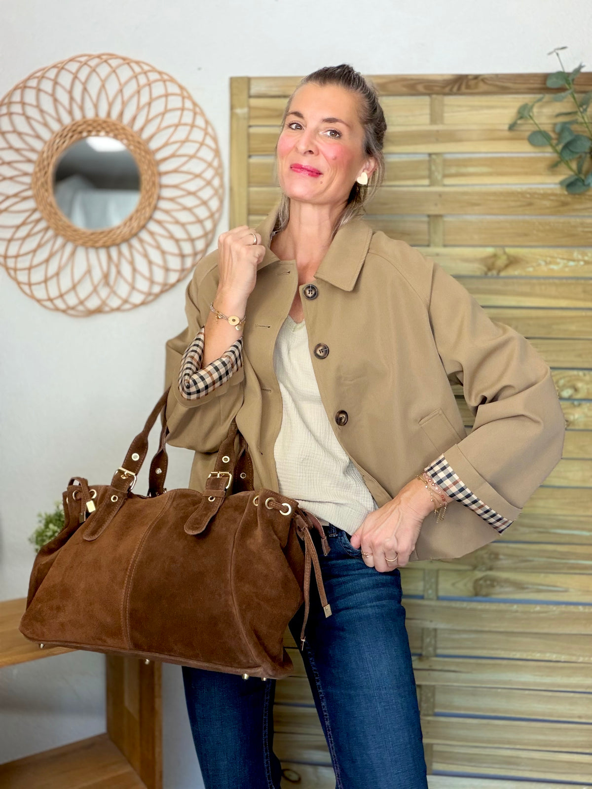 ⚡️ ARRIVAGE • Veste Trench, doublure à carreaux DANA Camel