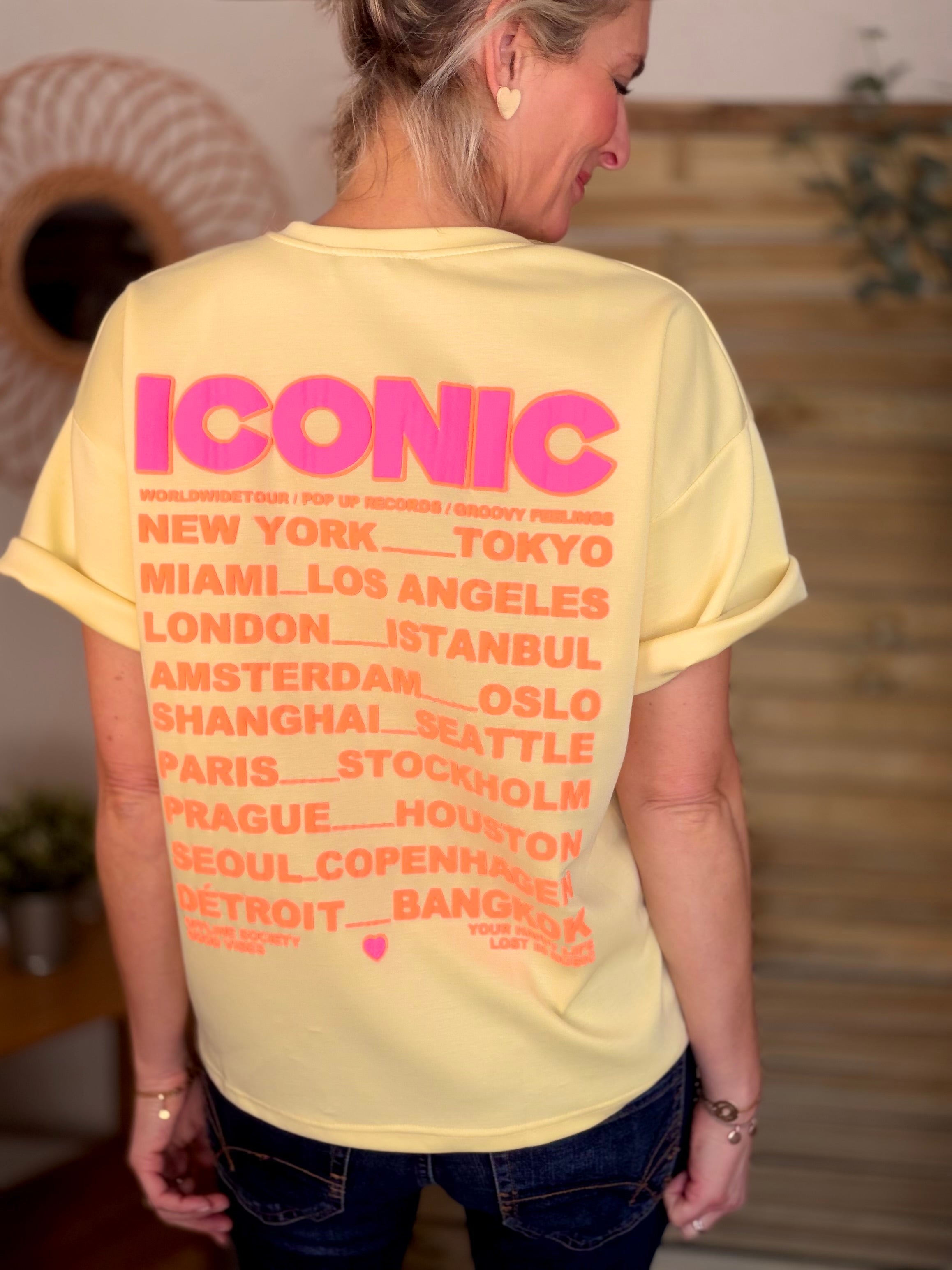 Tee shirt ICONIC matière sweat - THÉA Jaune