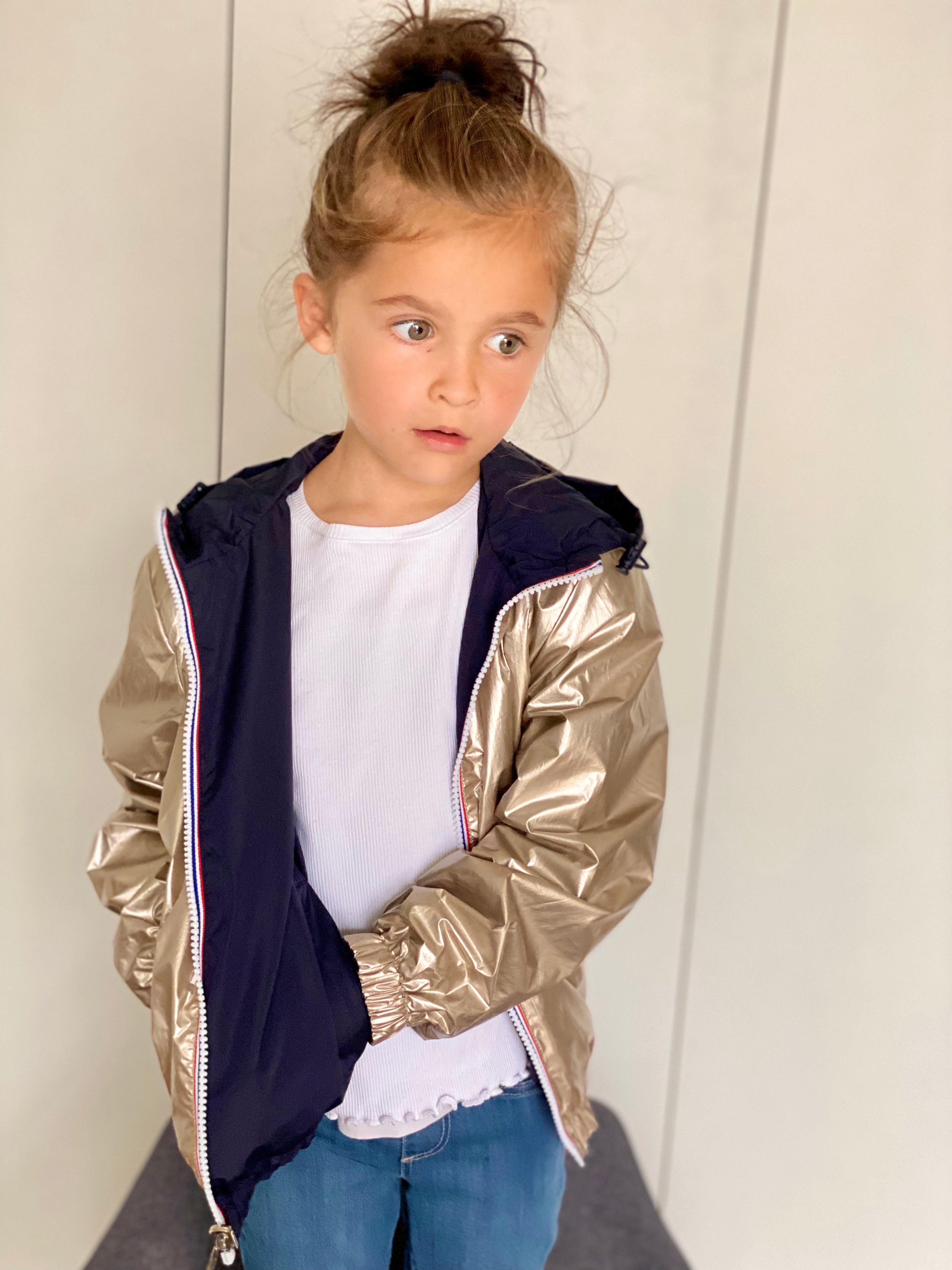 Veste Imperméable réversible mixte GARANCE KIDS - Marine / Doré