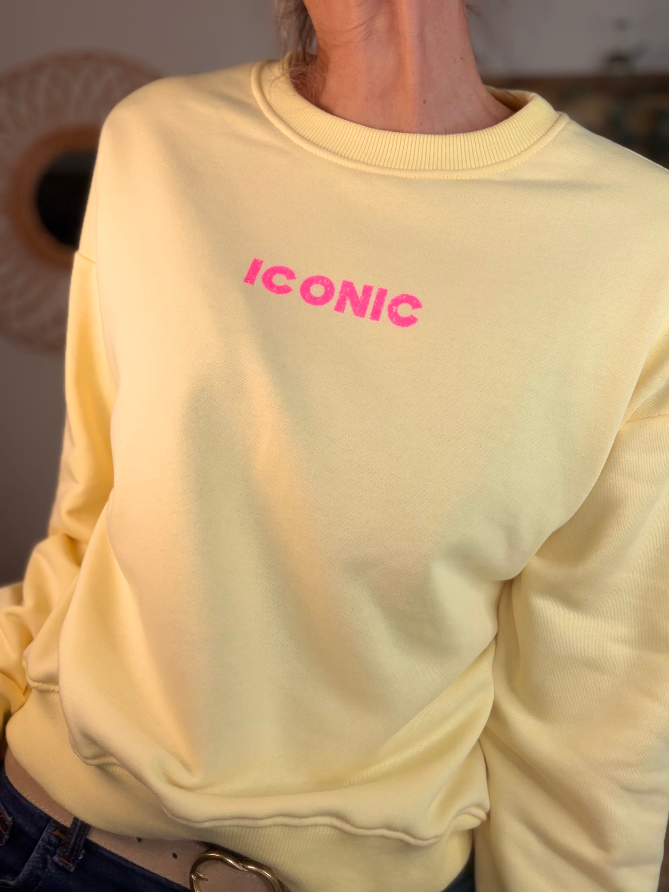 Sweat ICONIC COLINE - Jaune clair