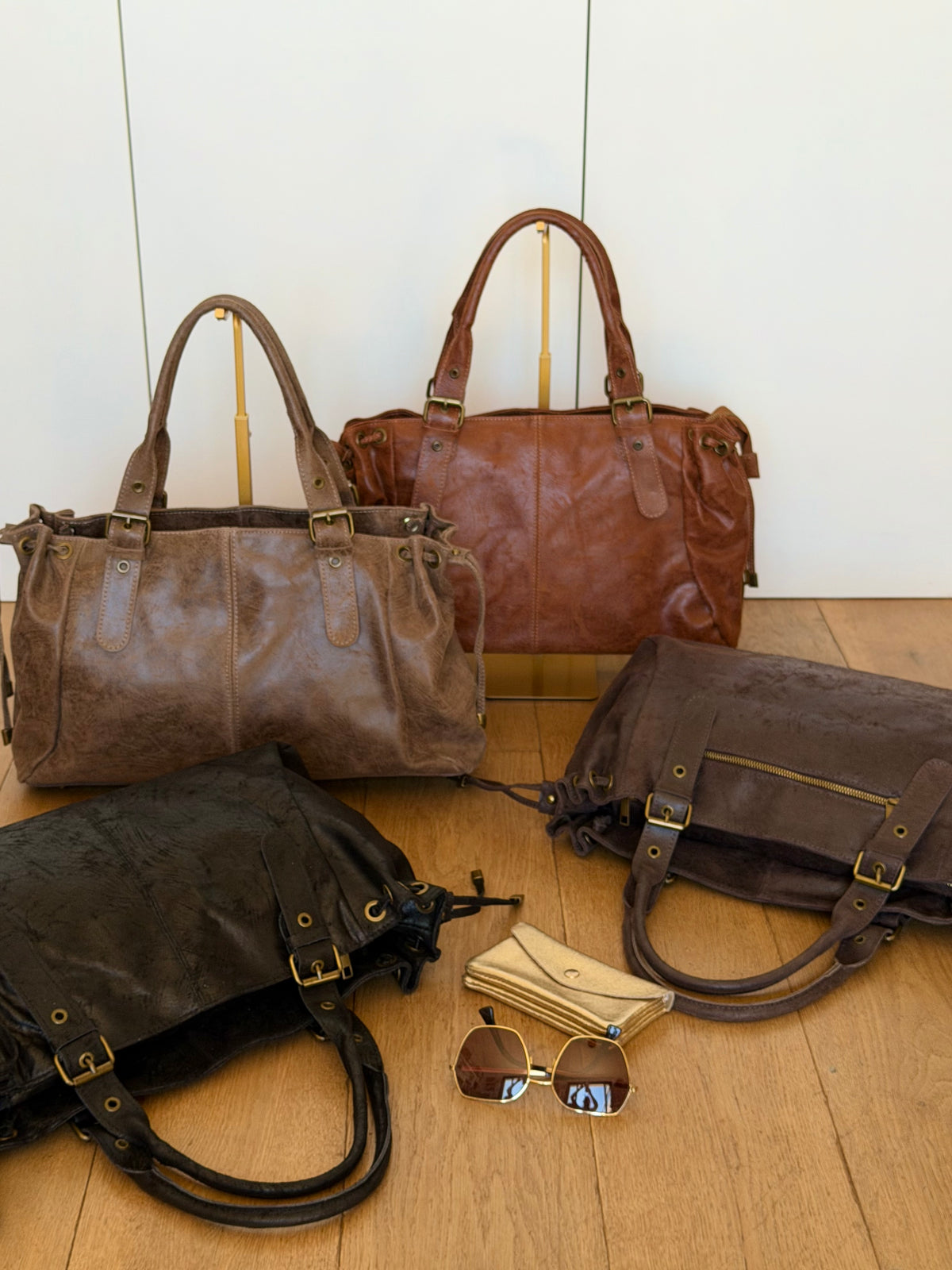 Sac cabas XL en cuir vieilli • COOPER Camel
