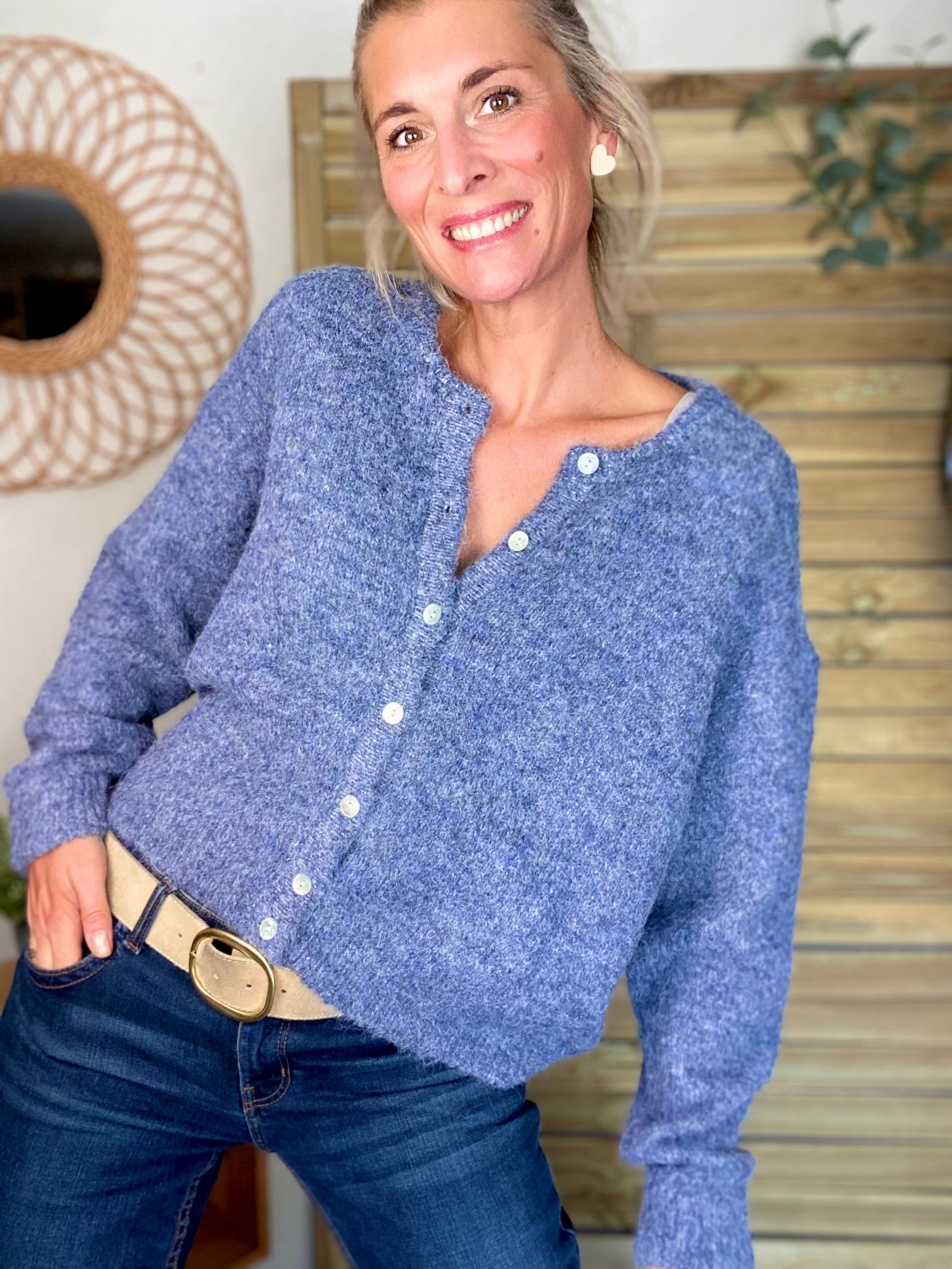 Gilet en maille MERYL - Denim