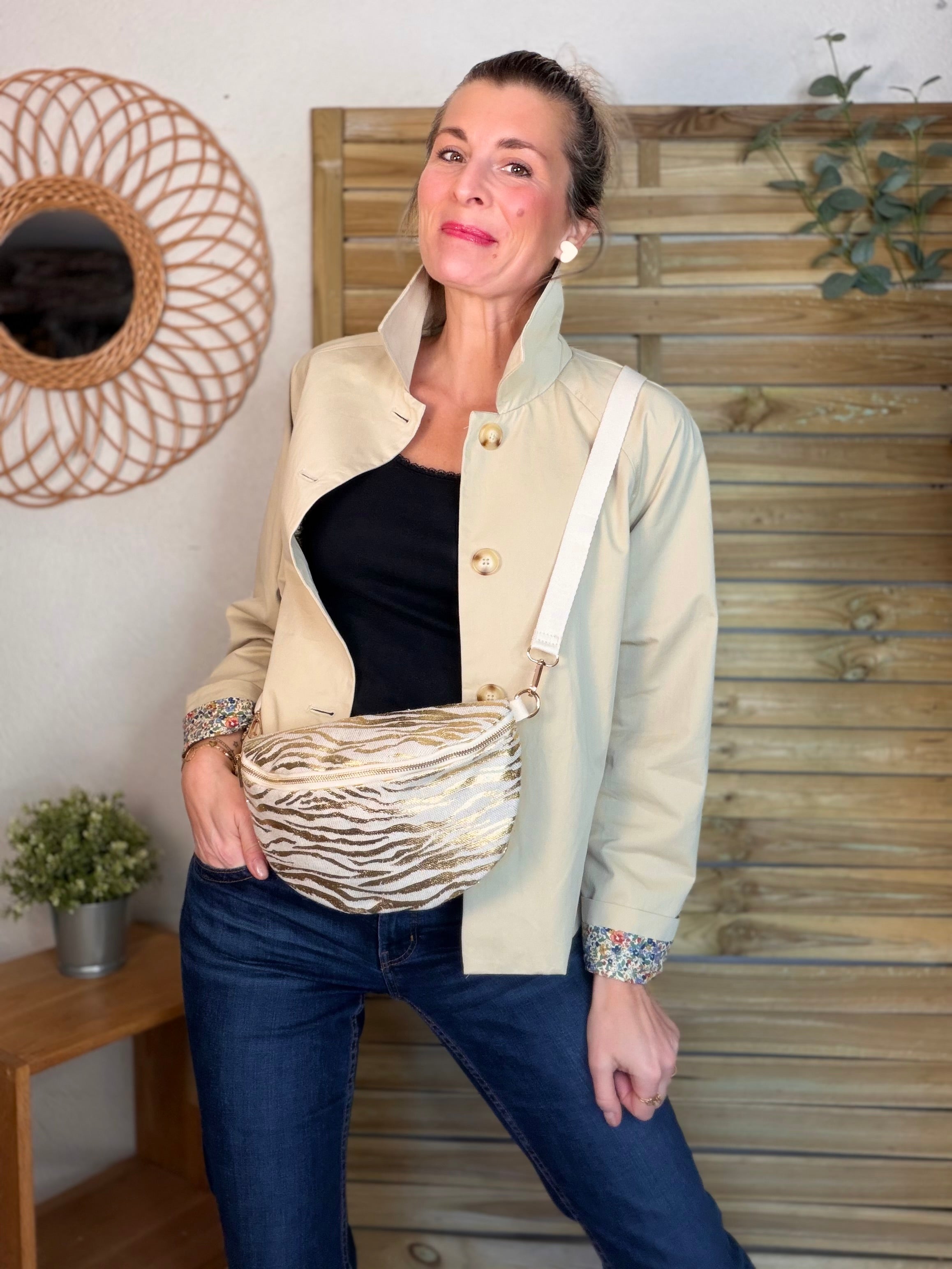 Sac banane L en toile léo Zébré - SHARON