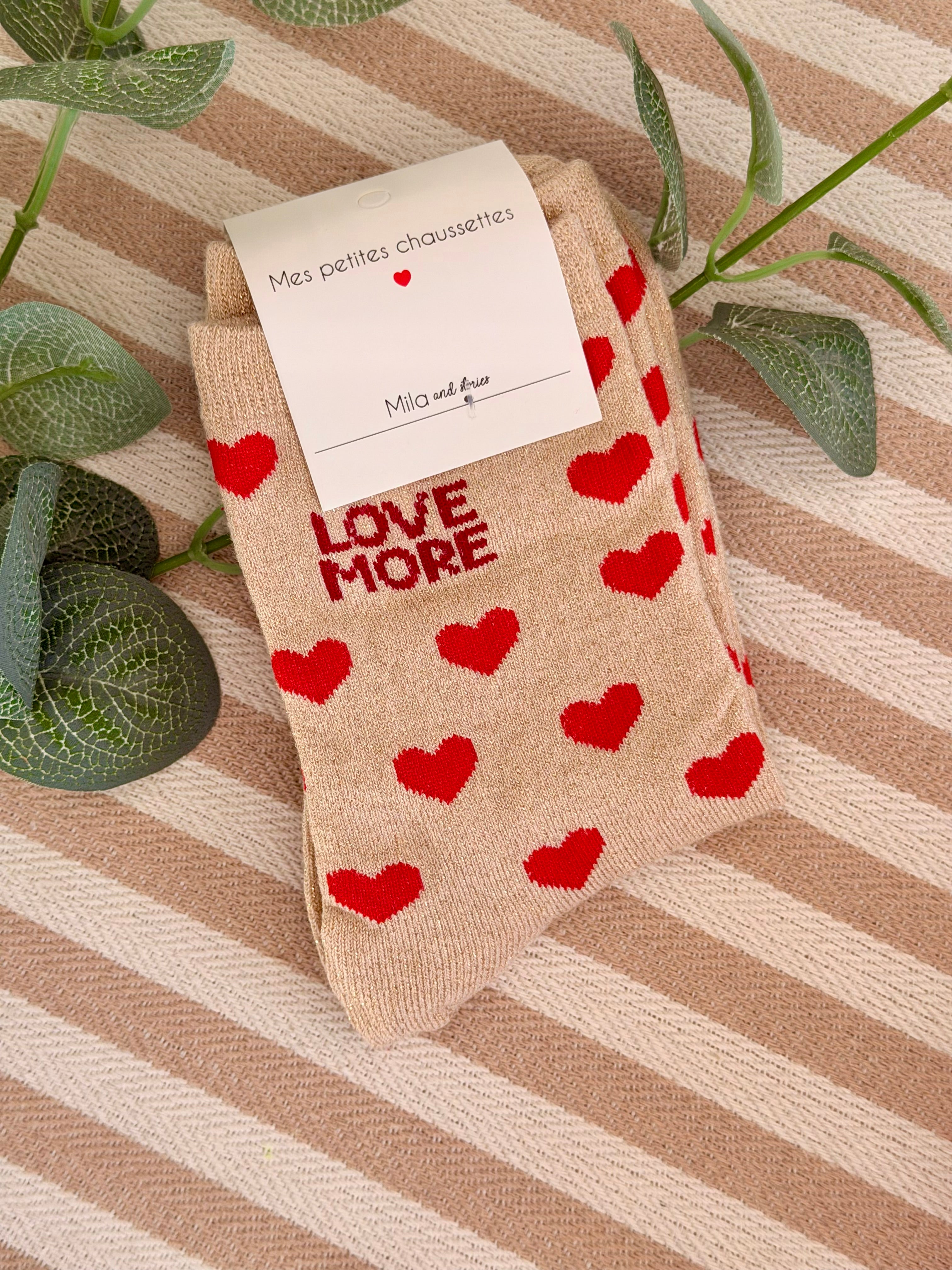 Chaussettes ZORA - Cœurs ♥️ LOVE MORE