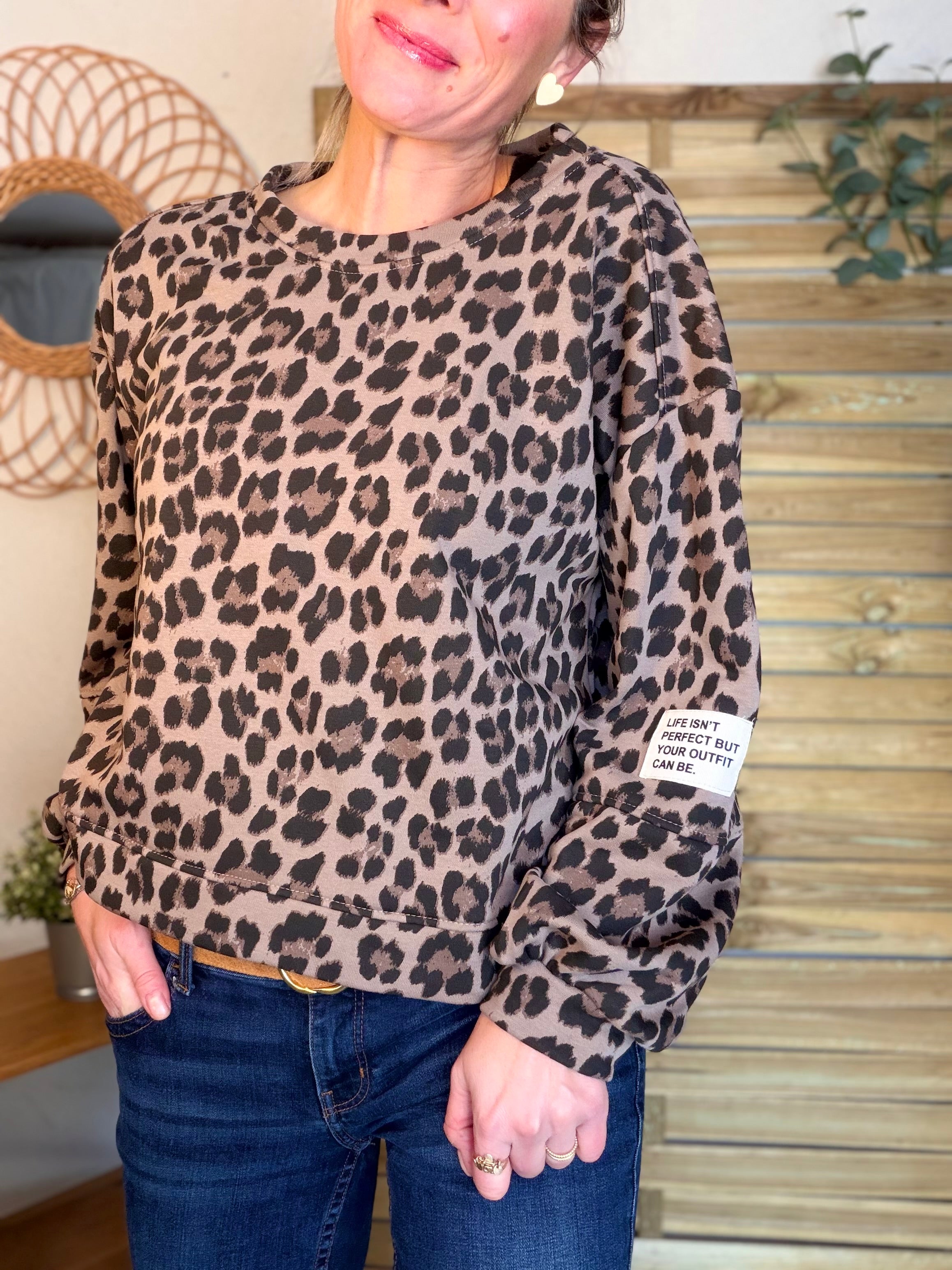 Sweat Léo Taupe MAELLE