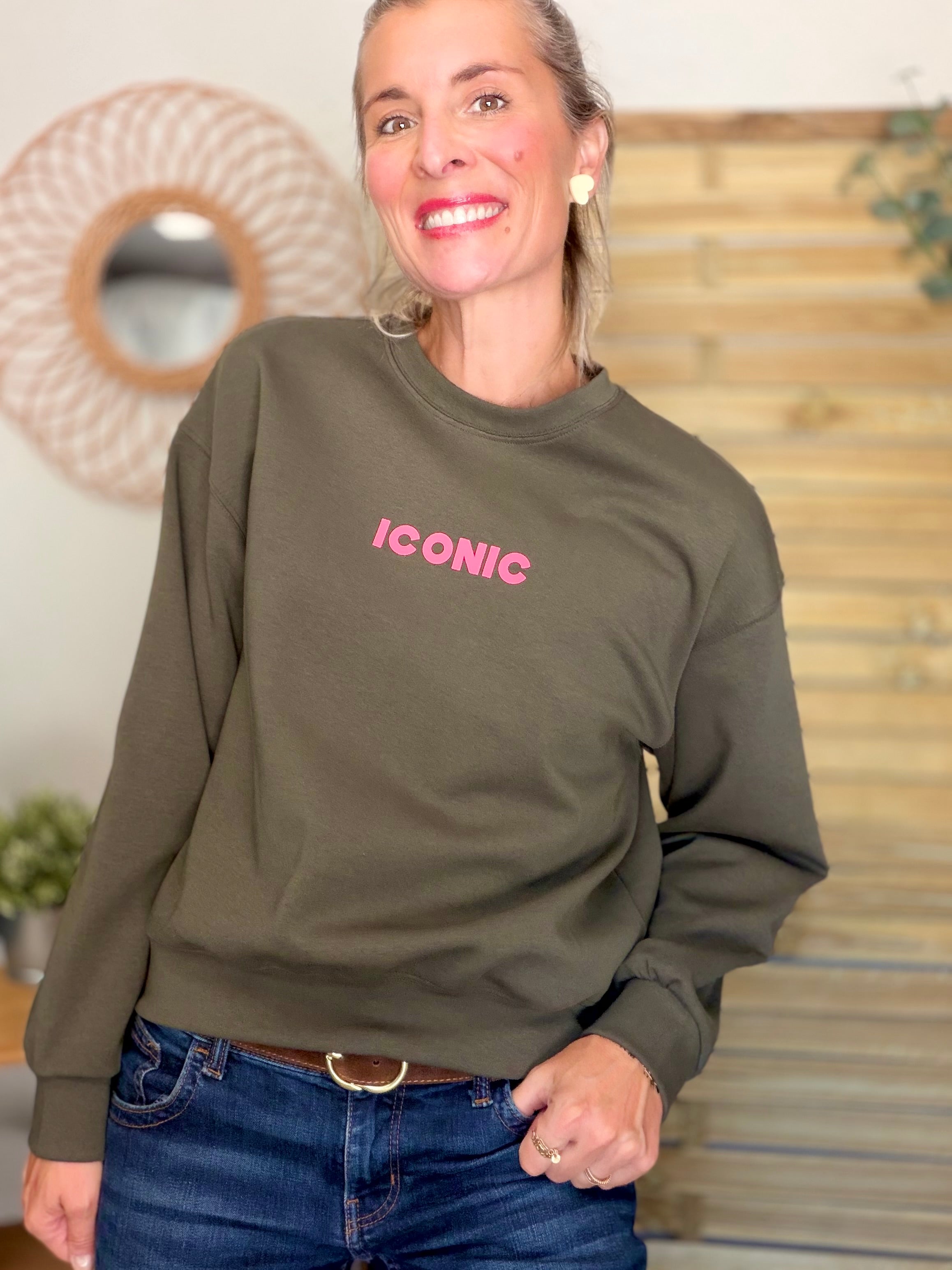Sweat ICONIC ultra doux OMBLINE - Kaki