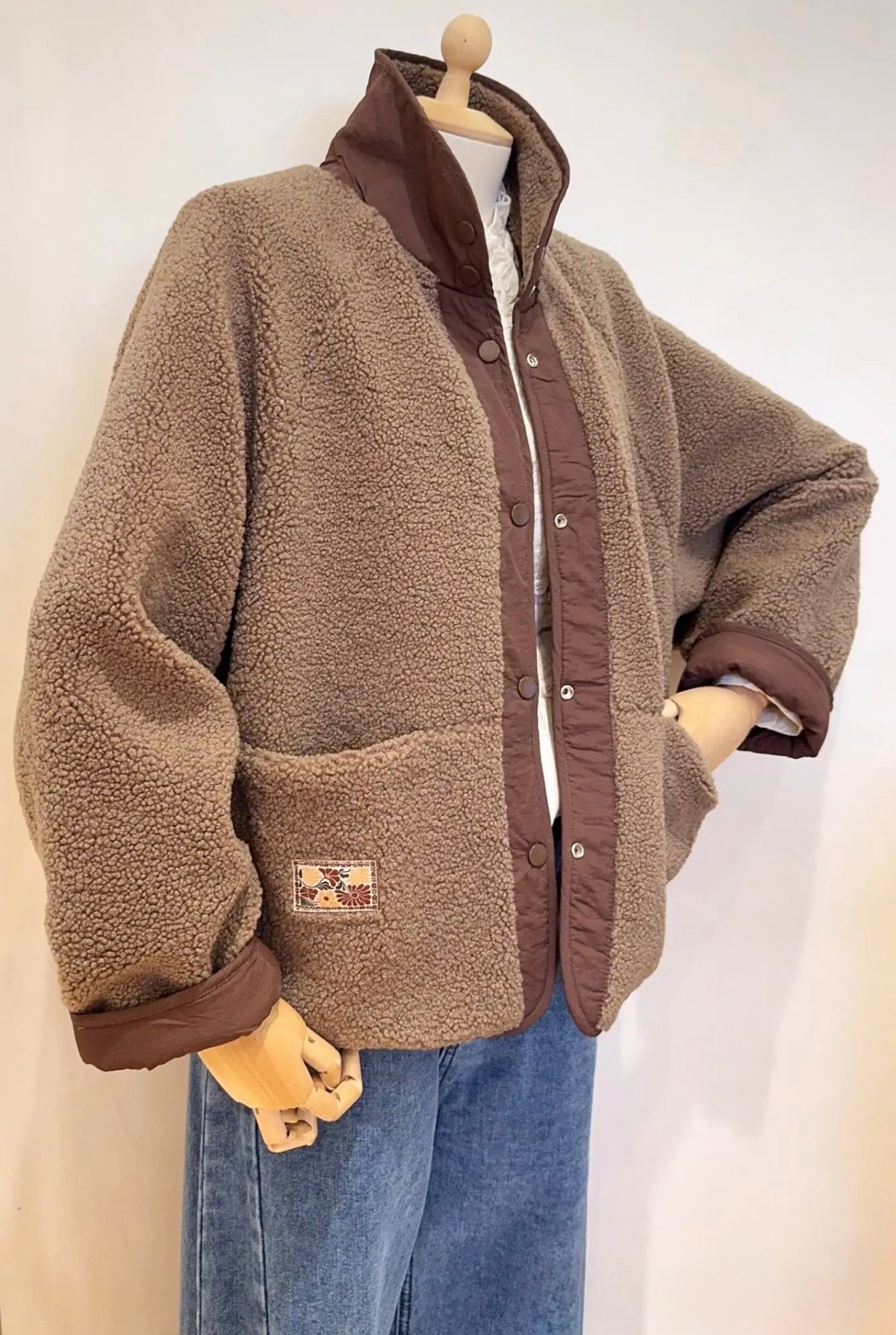 Veste matelassée réversible Sherpa AMÉLIE Chocolat