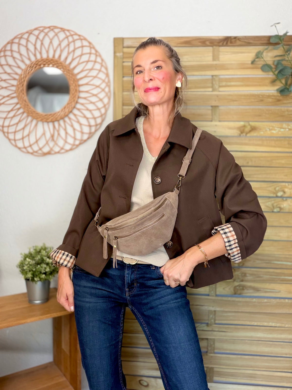 ⚡️ ARRIVAGE • Veste Trench, doublure à carreaux DANA Chocolat