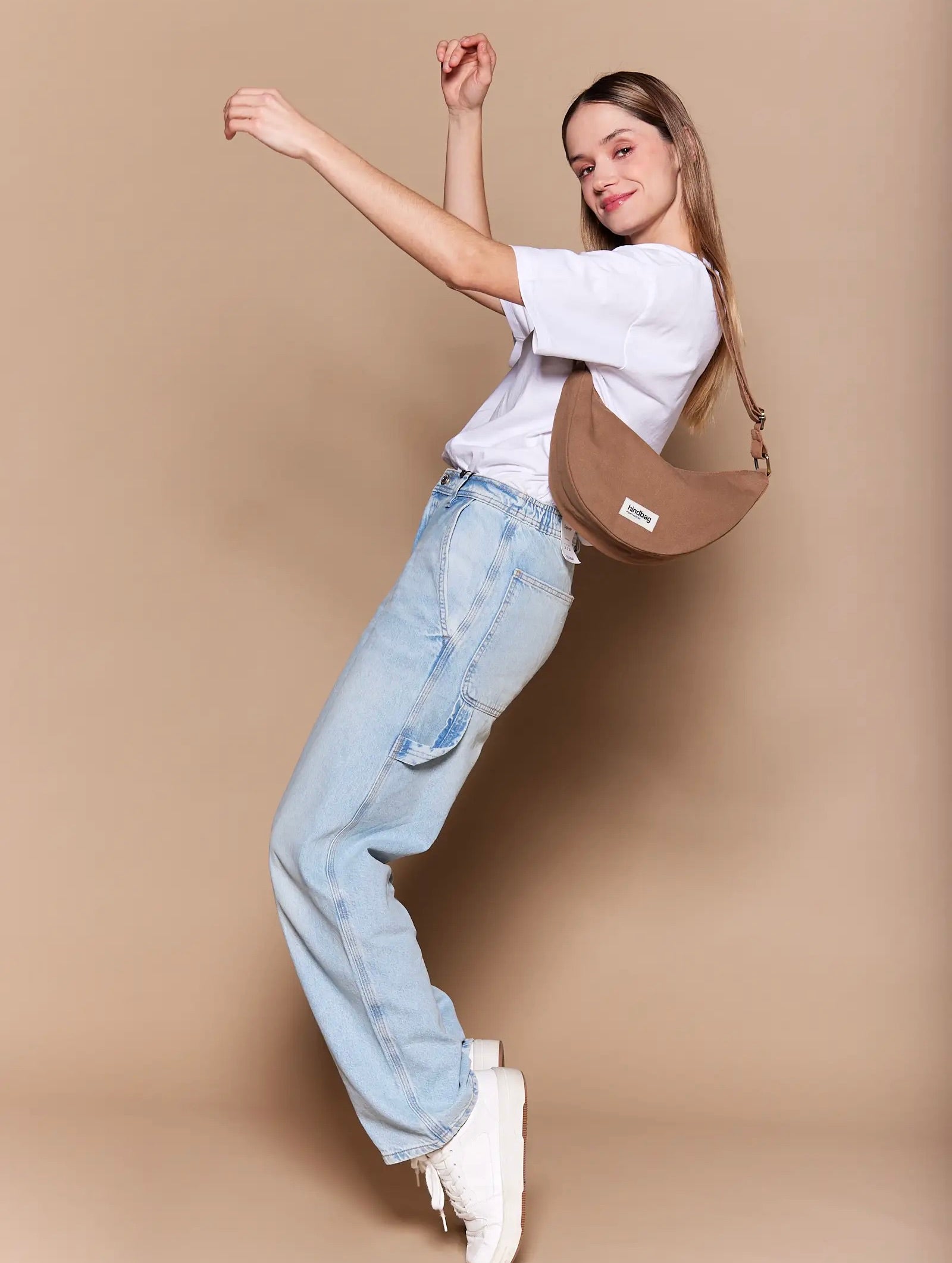 Sac banane demi-lune HINDBAG ANDRÉA Cannelle