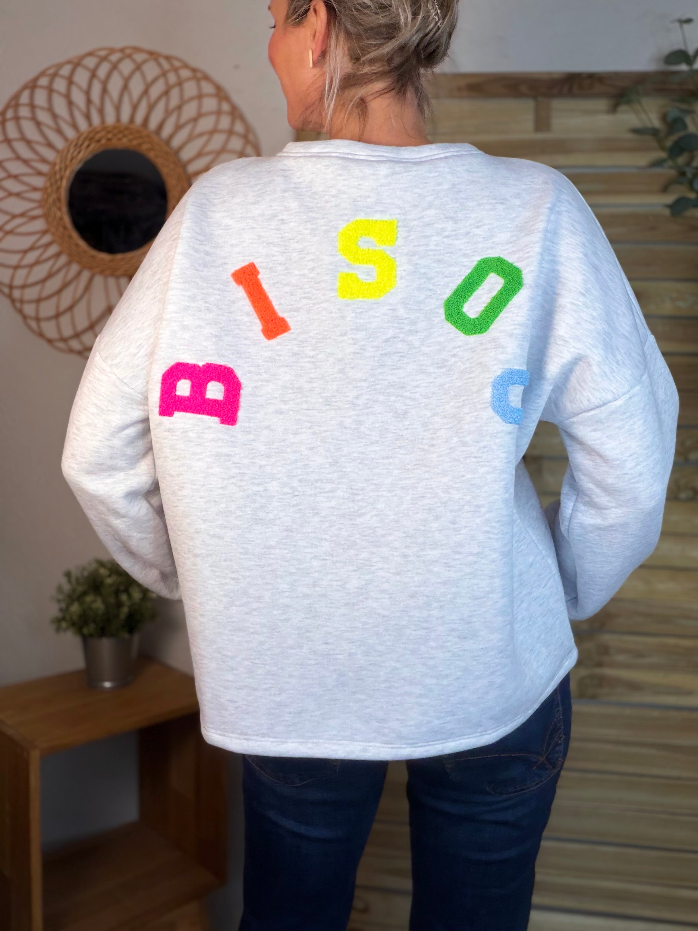 Sweat molleton oversized BISOU multicolore - MIKA