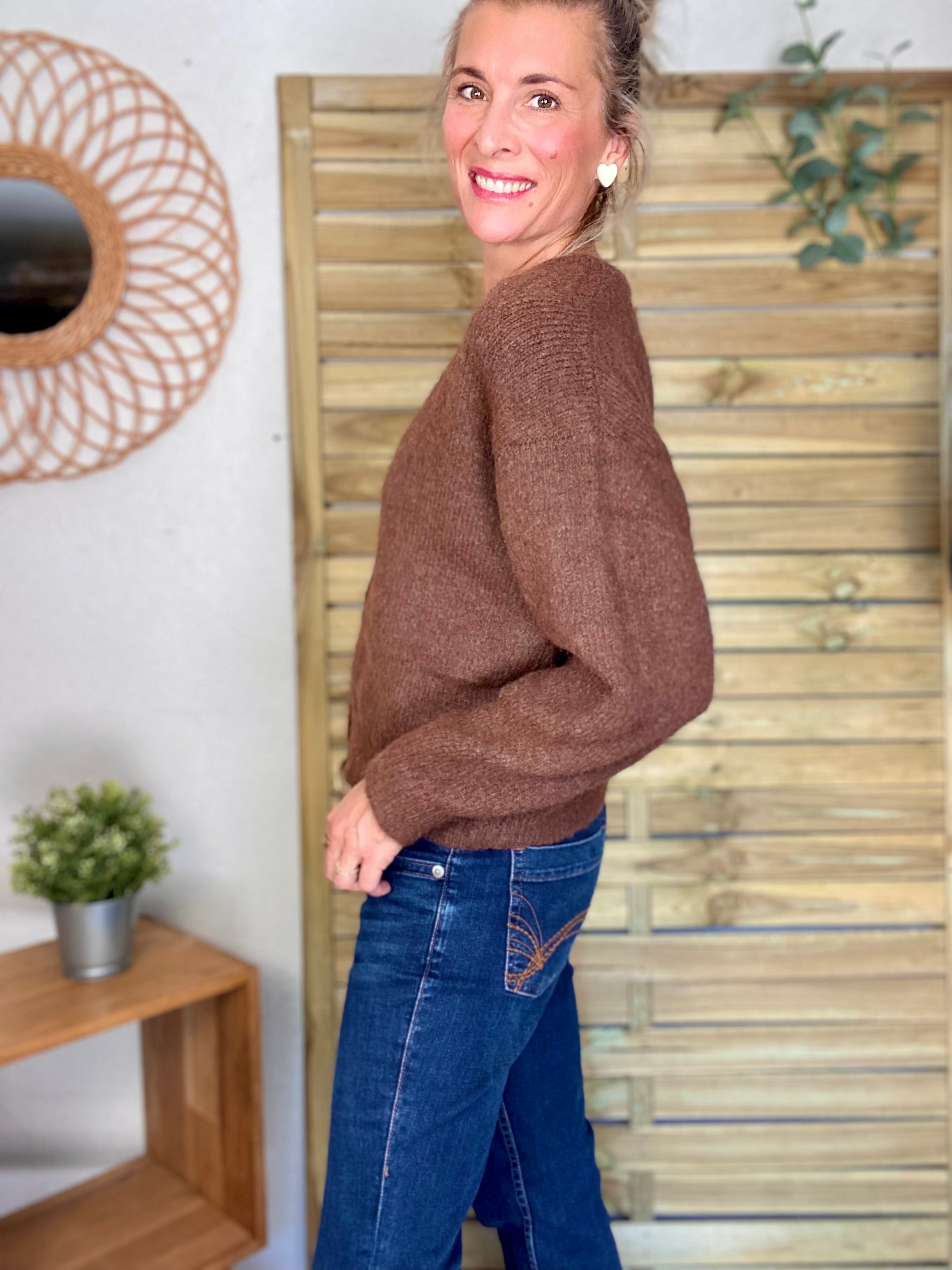 Gilet en maille SYDNEY - Chocolat