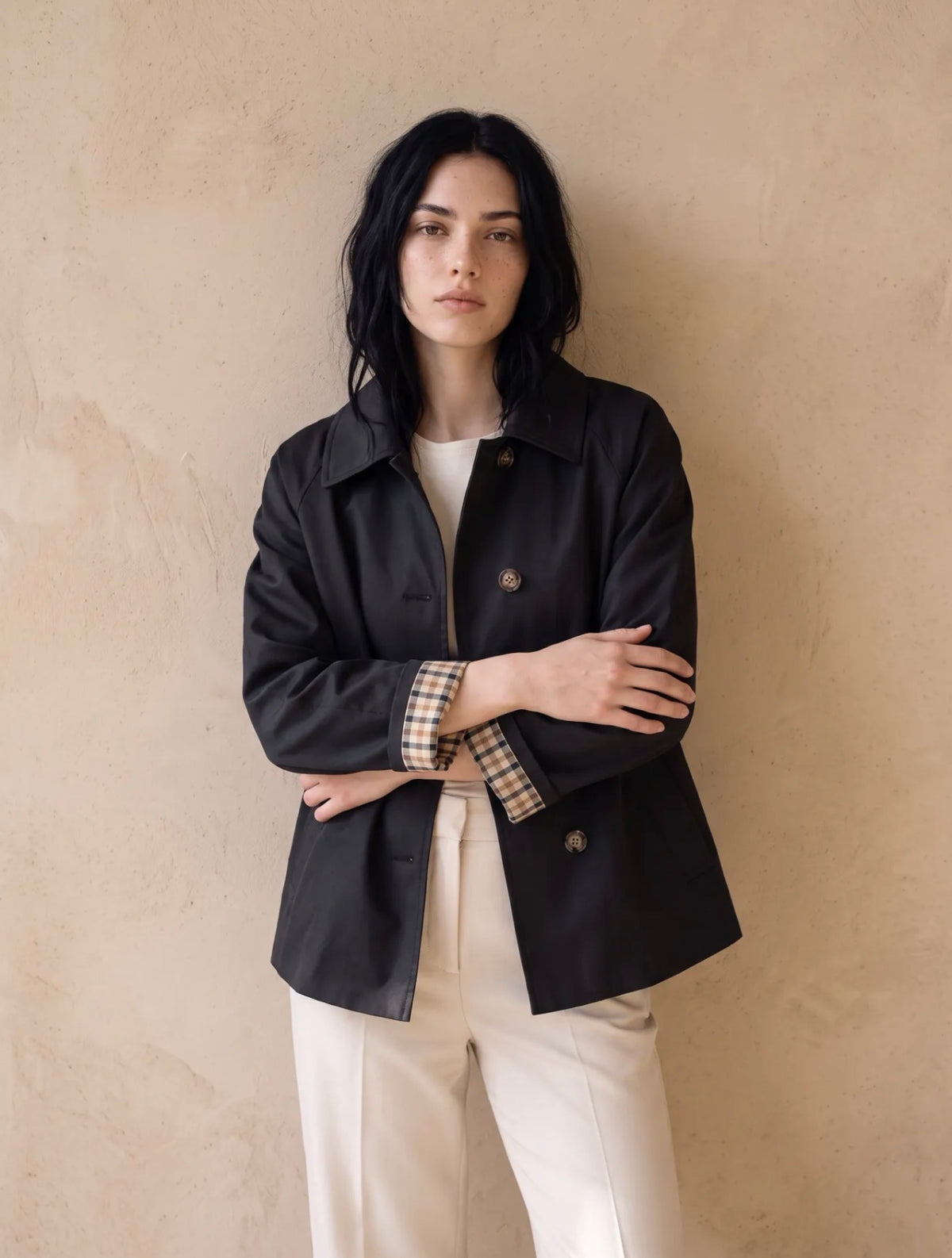 ⚡️ ARRIVAGE • Veste Trench, doublure à carreaux DANA Noir