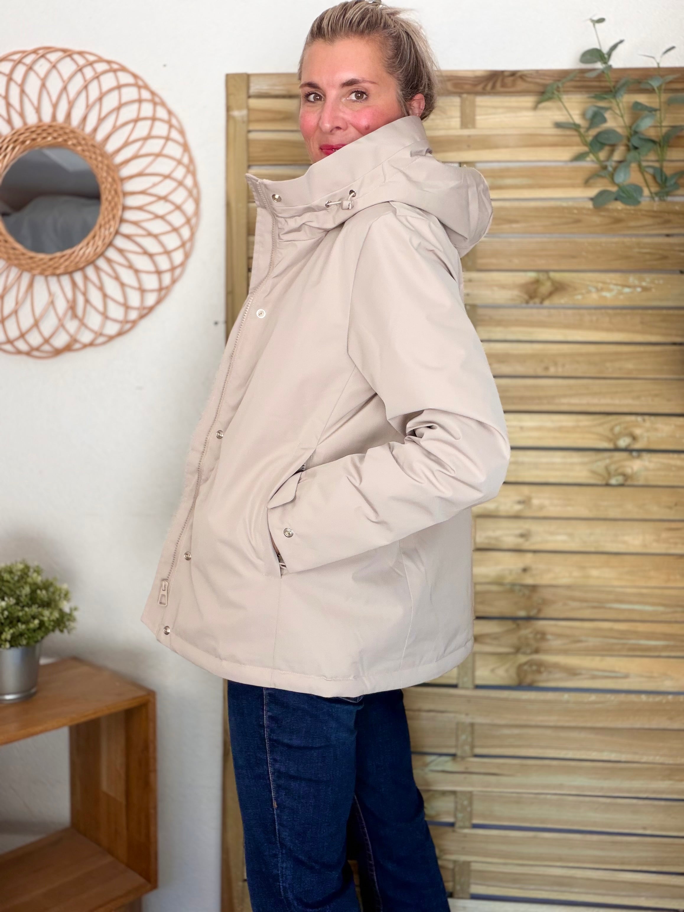 LAURA JO - Parka fourrée imperméable AMBRE MI-LONG - Beige / Camel