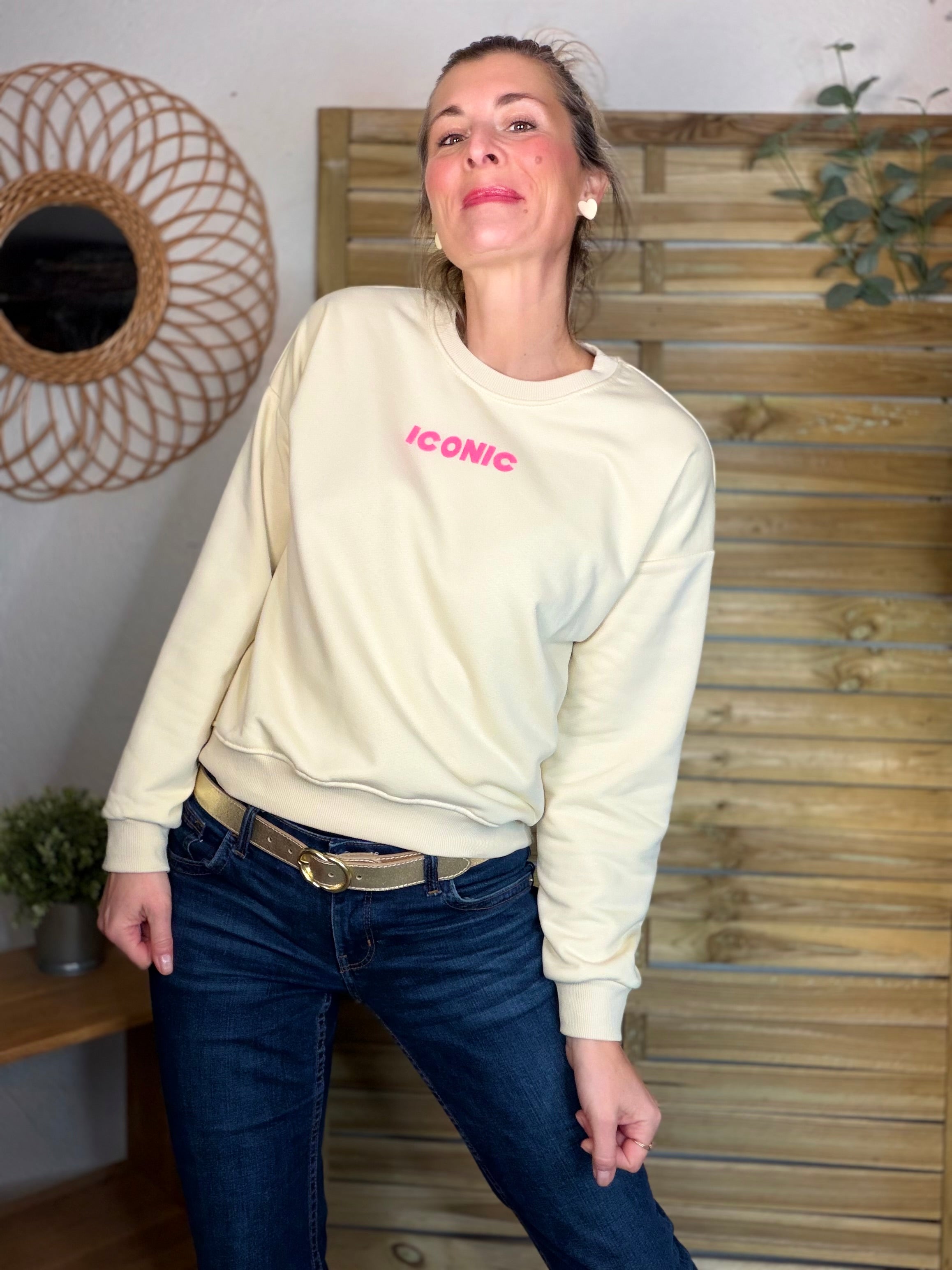 Sweat ICONIC COLINE - Jaune clair