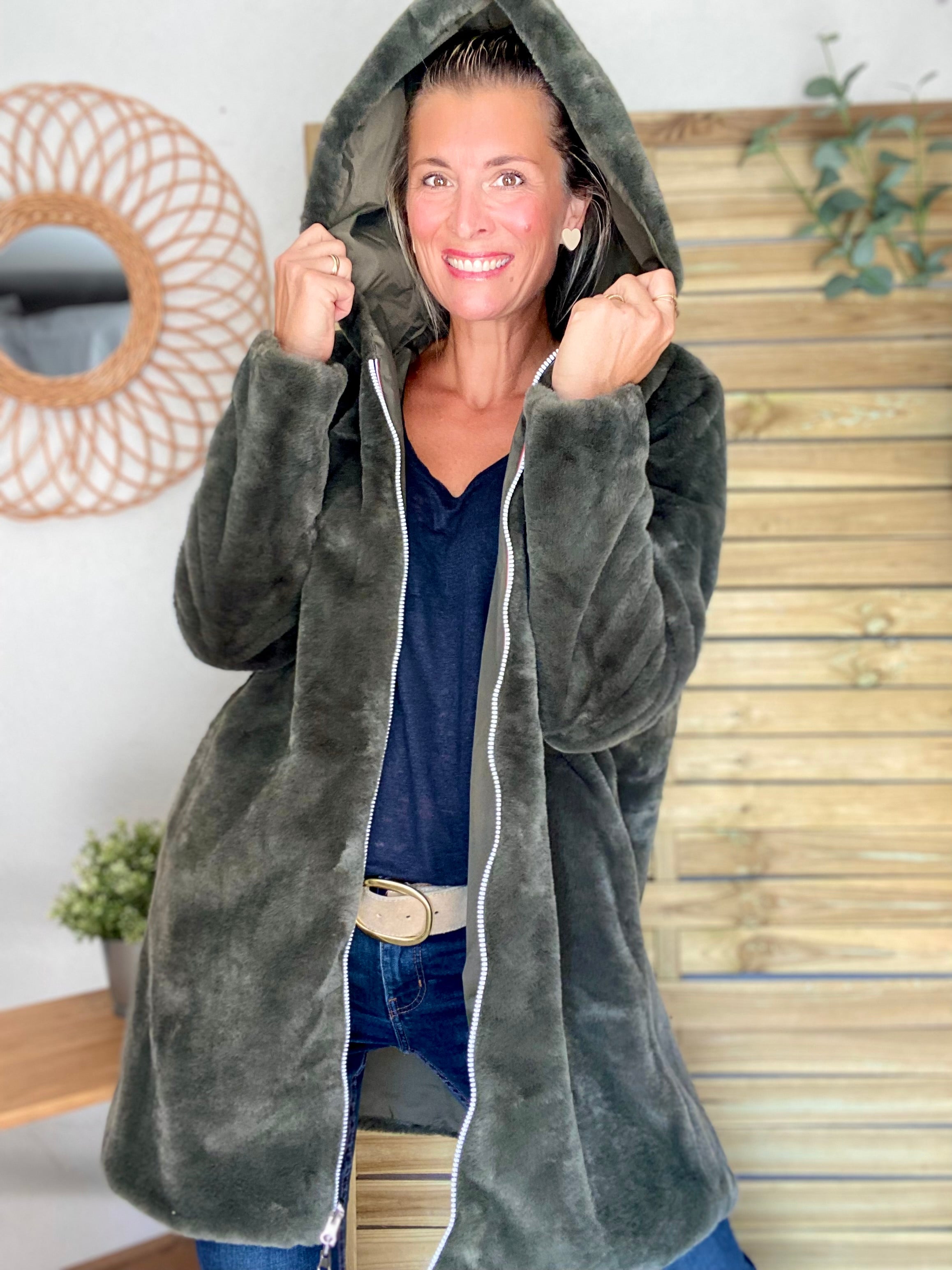 Parka Imperméable réversible fourrée Kaki / Kaki ALIX - LAURA JO