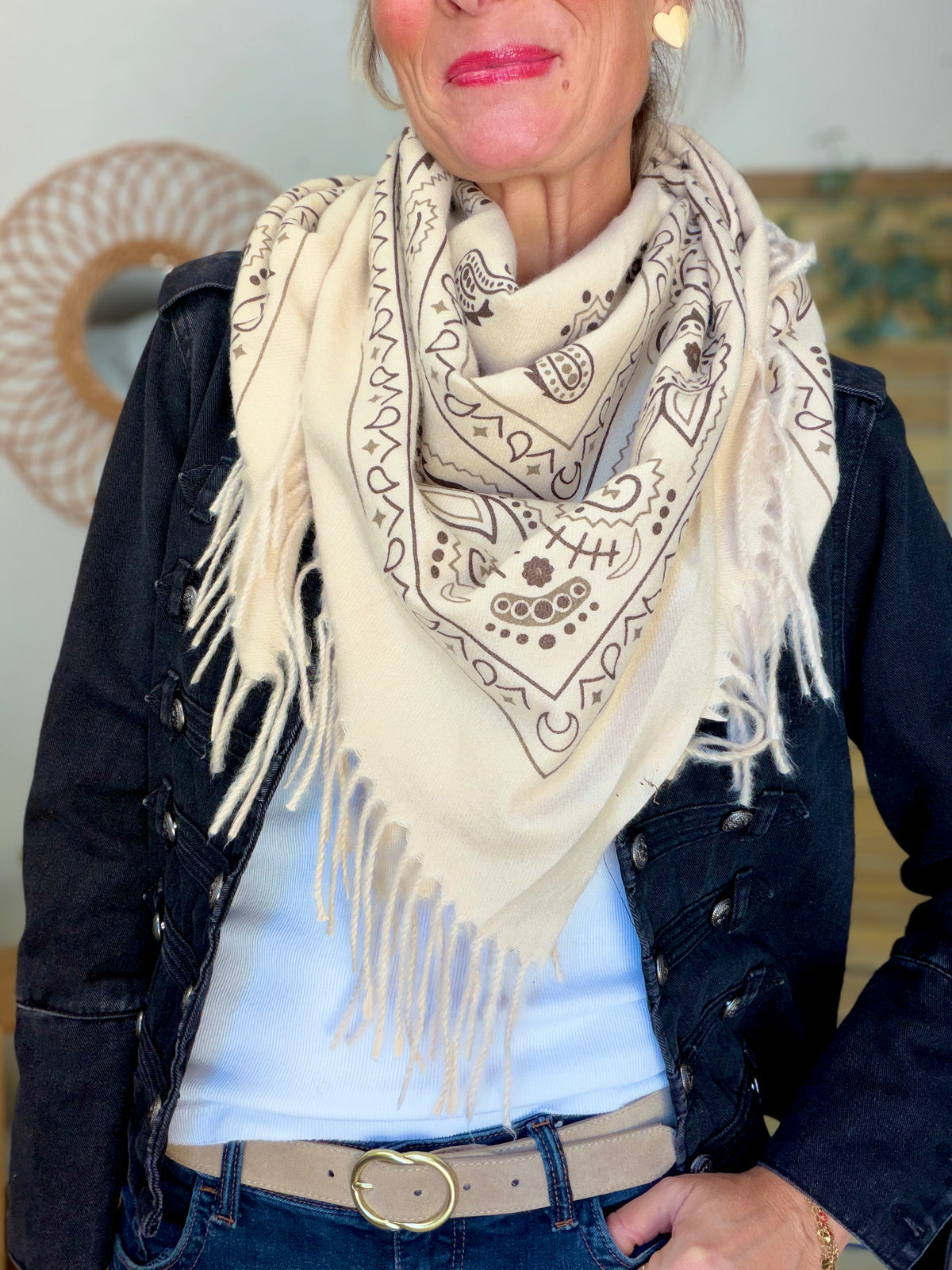 Écharpe Bandana Beige