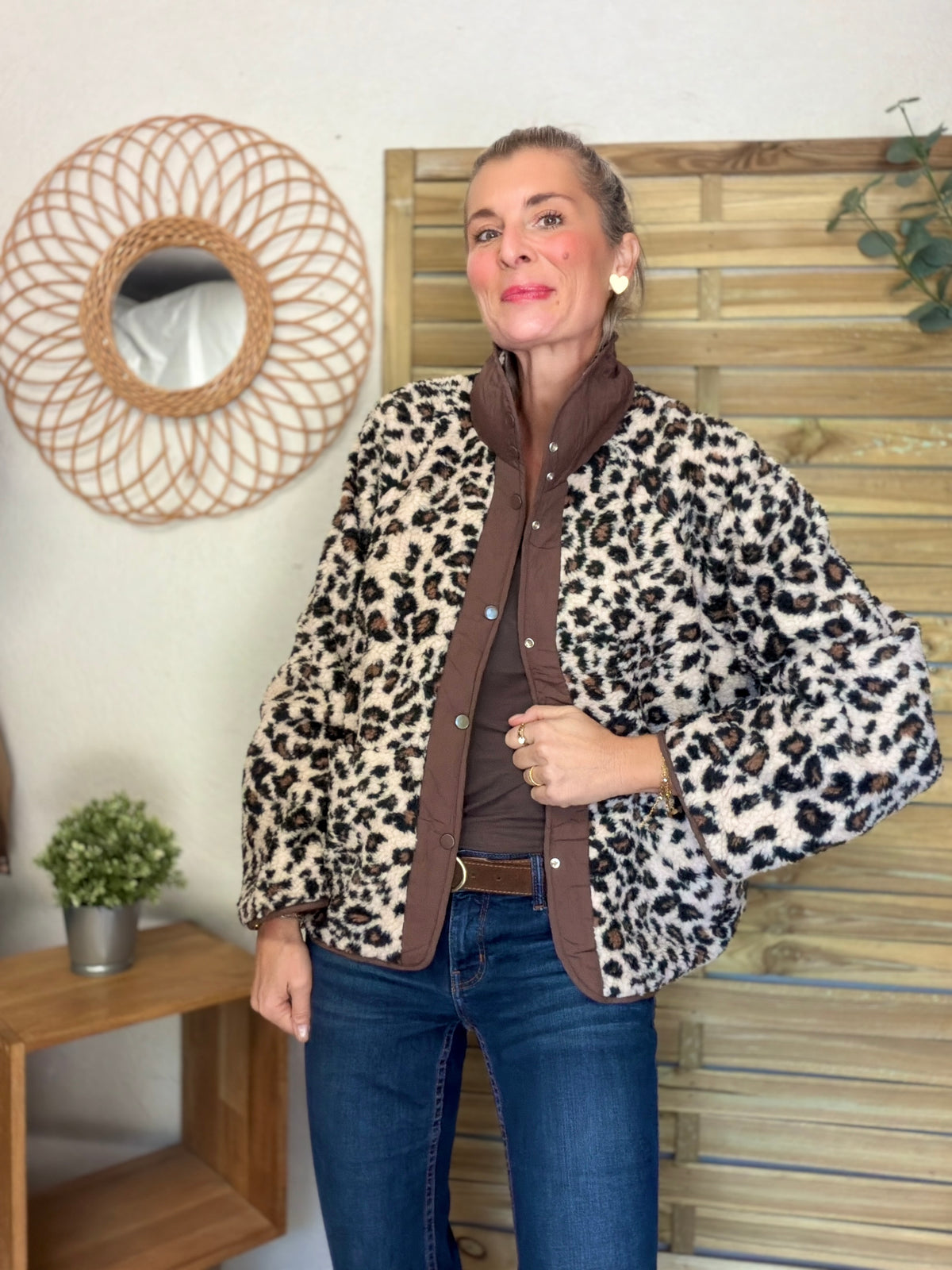 Veste matelassée réversible Sherpa AMÉLIE Choco / Léo