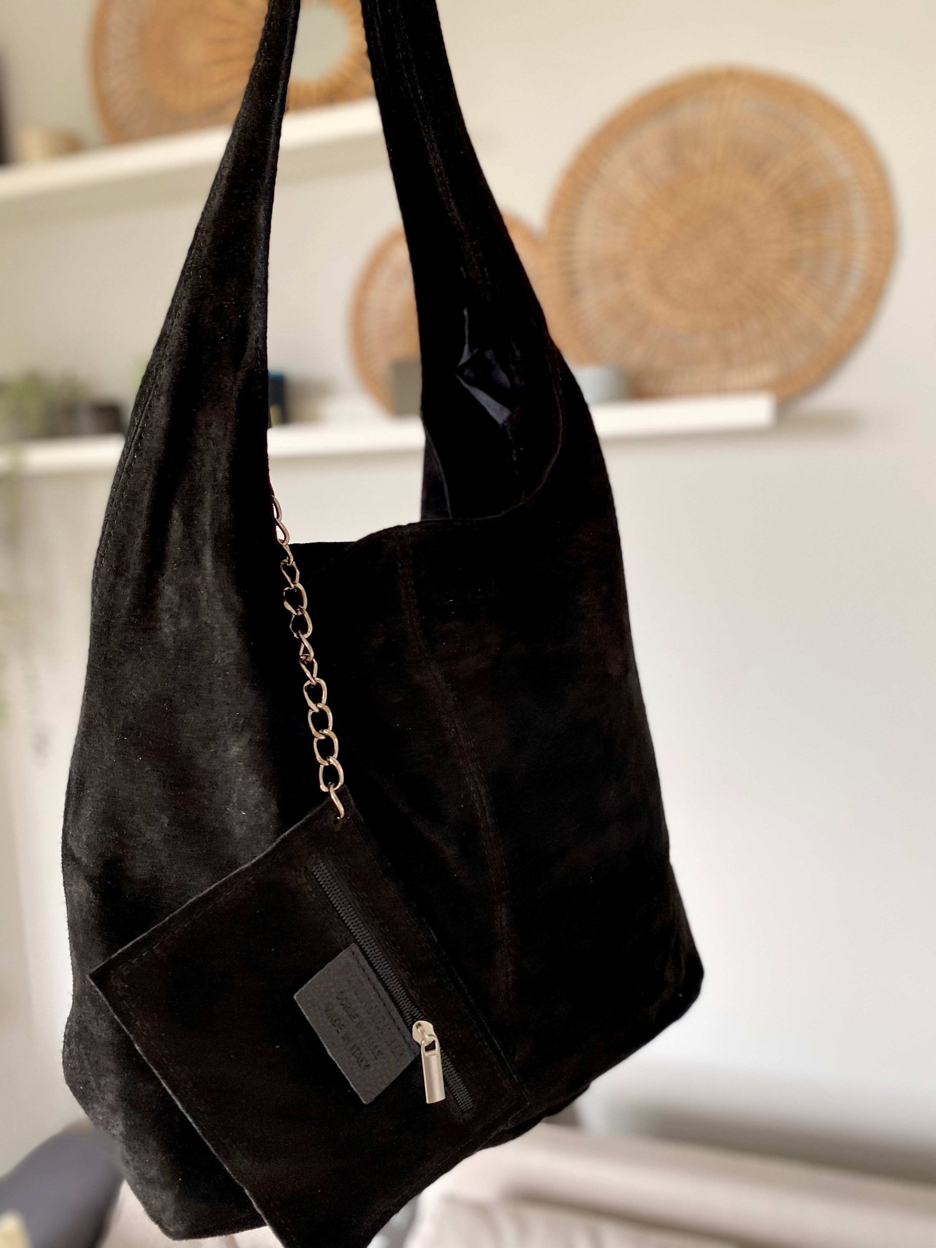 Sac cabas cuir daim MARLON - Noir