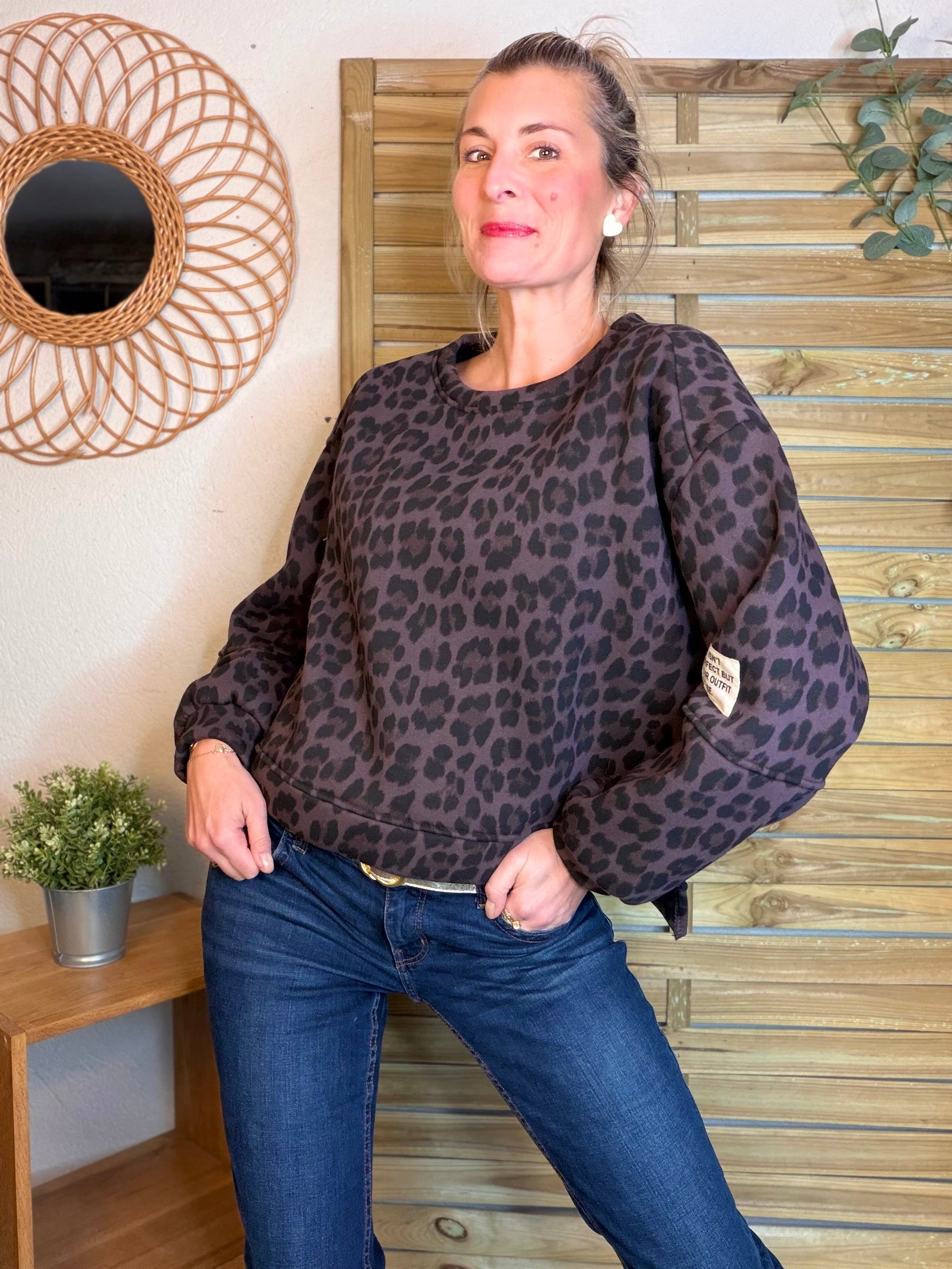 Sweat molleton imprimé Léo 🐆 MANON