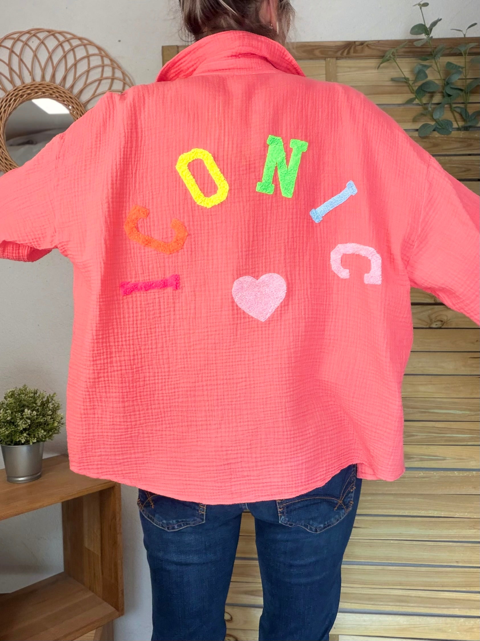 Chemise en gaze de coton ICONIC - ALANIS Corail