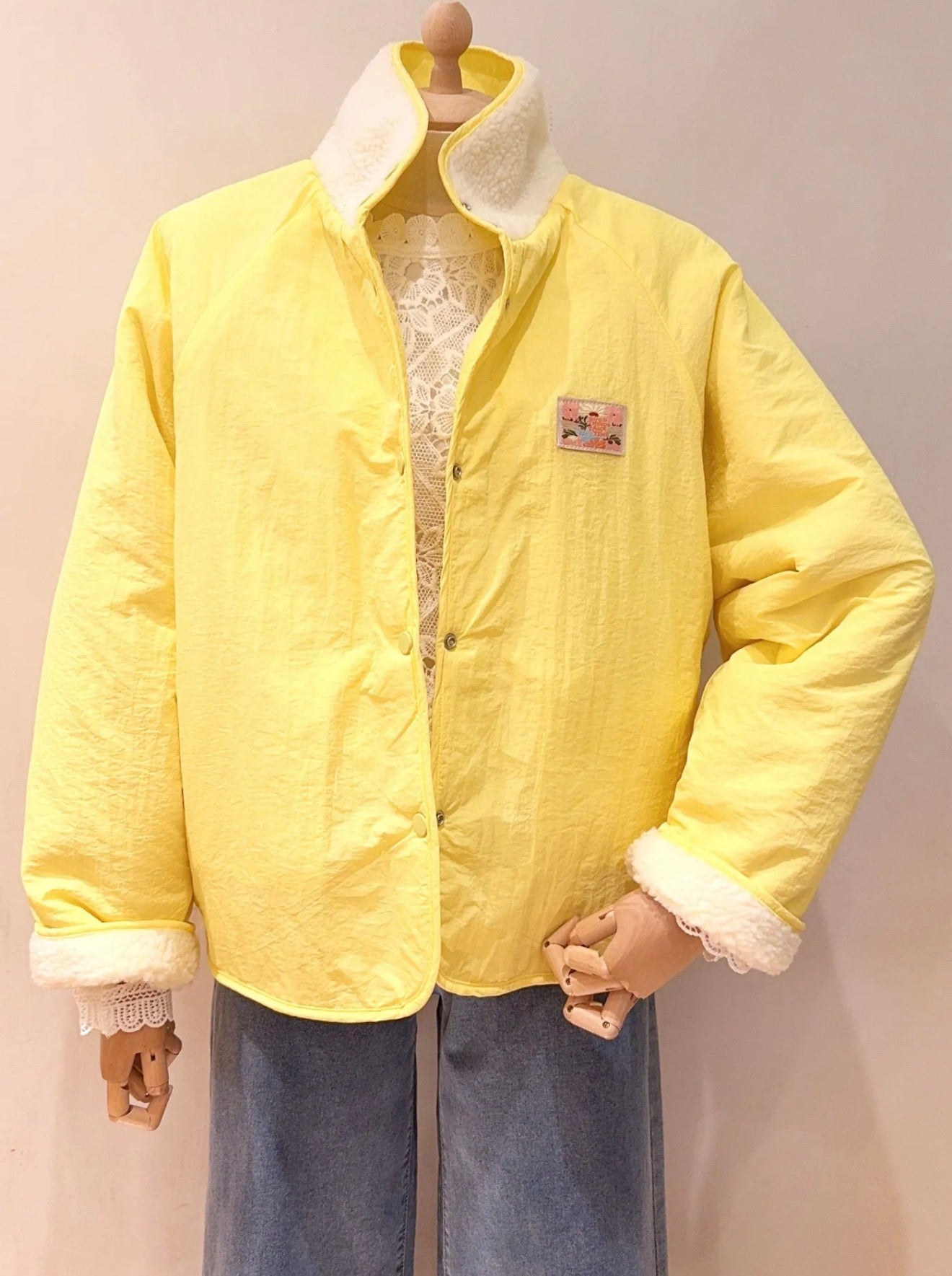 Veste matelassée réversible Sherpa AMÉLIE Jaune