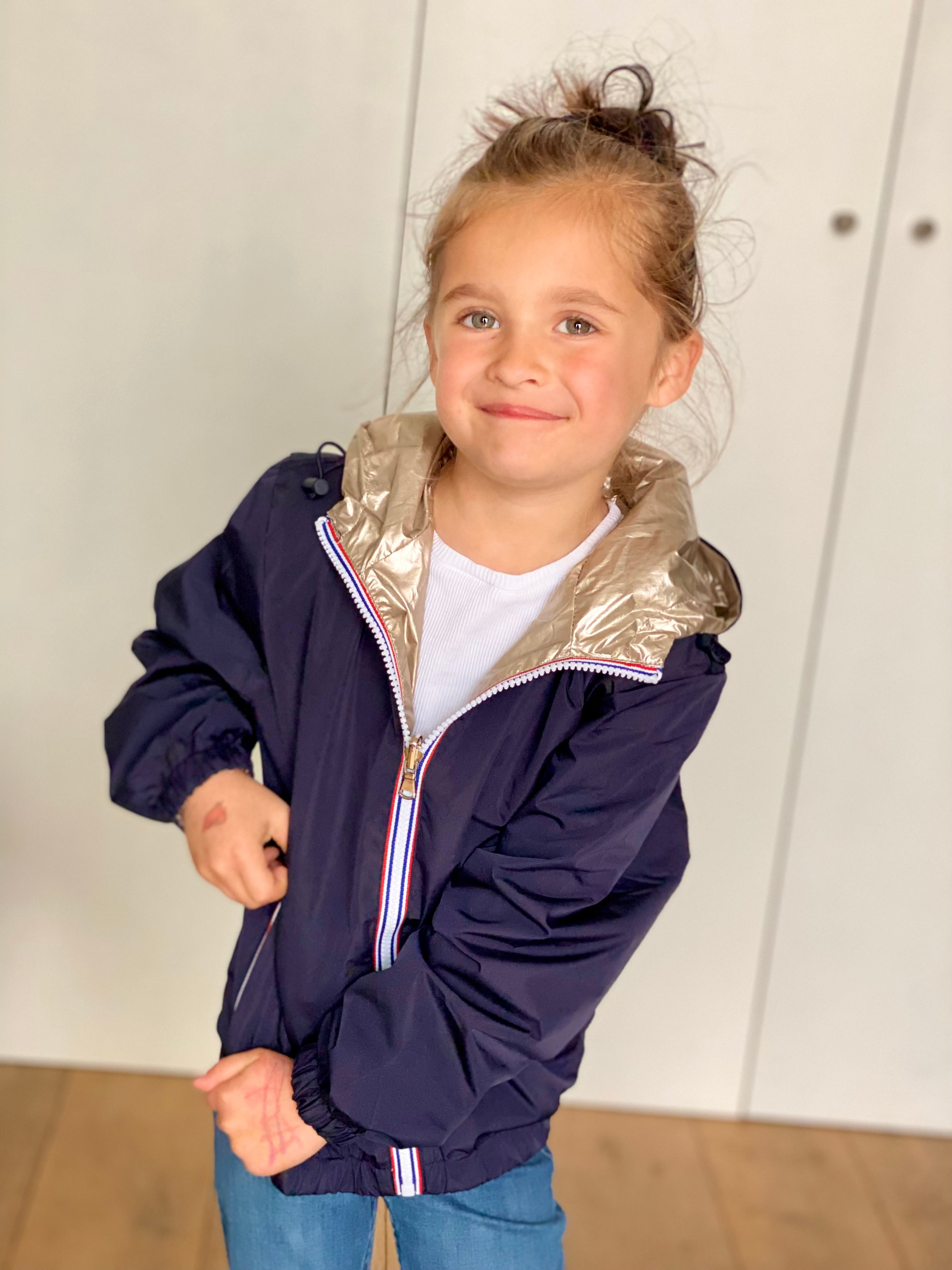 Veste Imperméable réversible mixte GARANCE KIDS - Marine / Doré