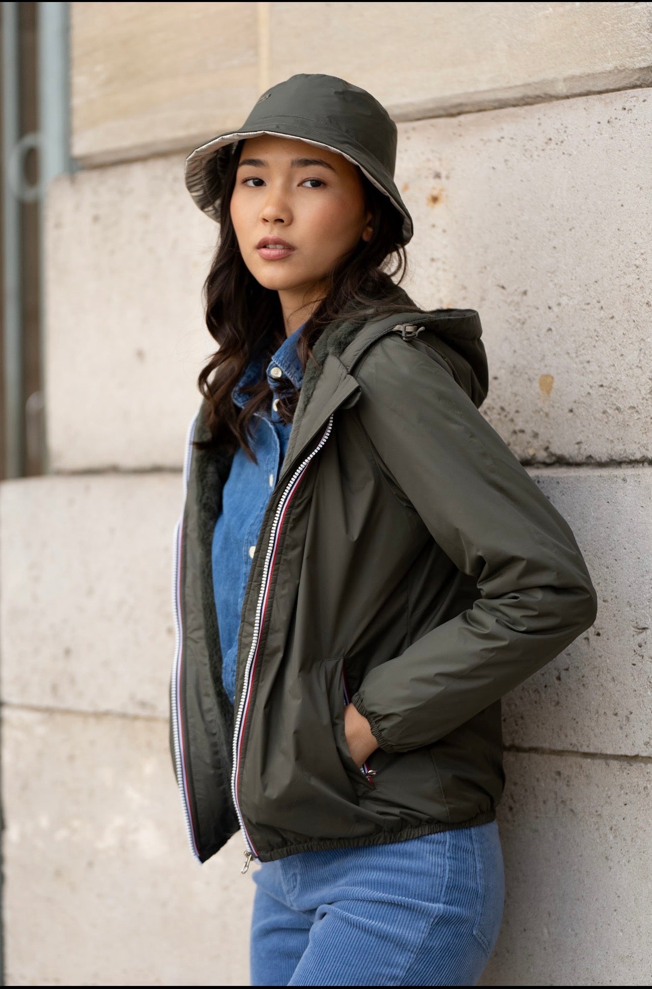 Parka Imperméable LOUISE COURT fourré - Kaki - LAURA JO