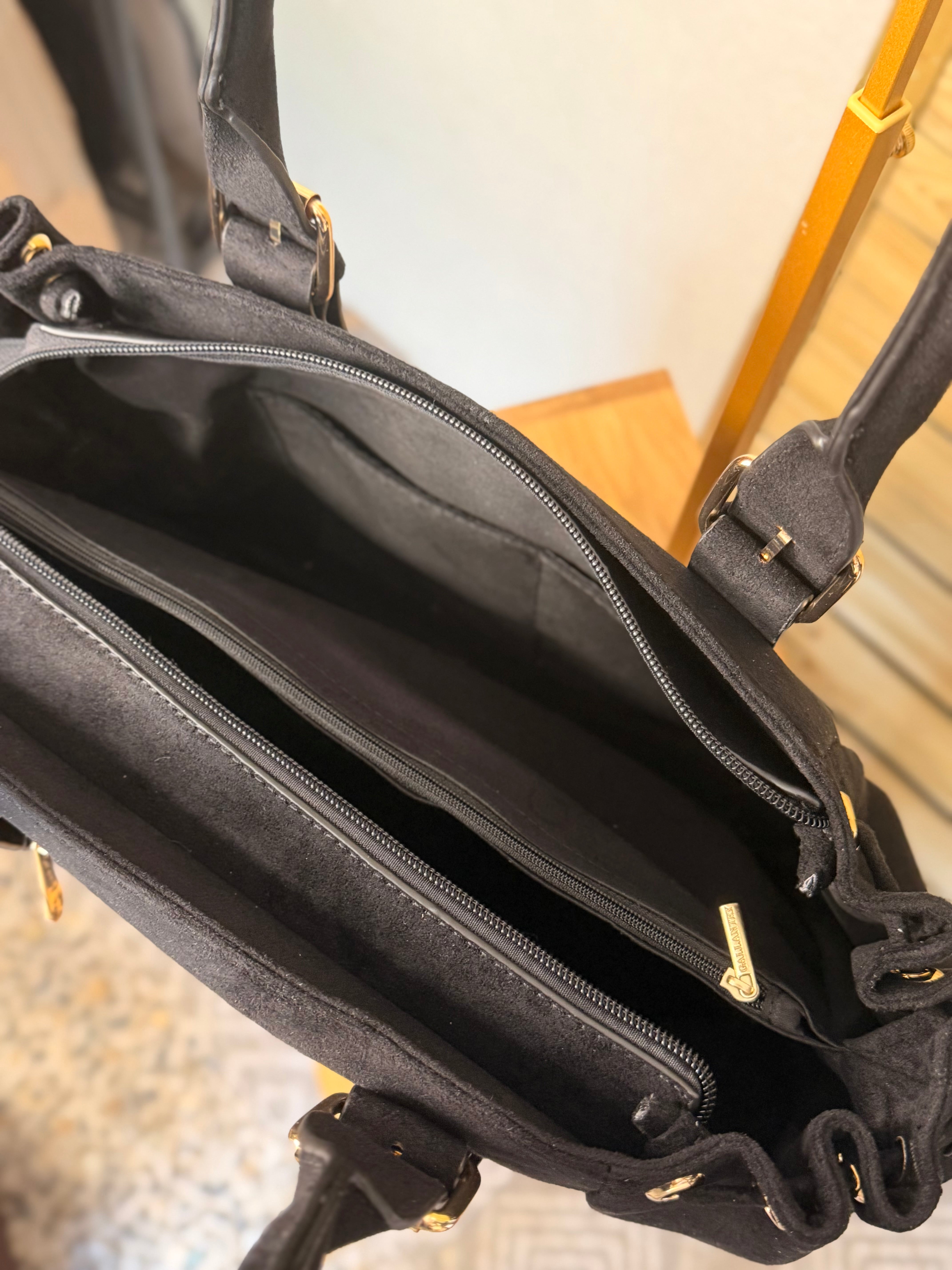 Sac cabas XL simili daim CLÉO Noir