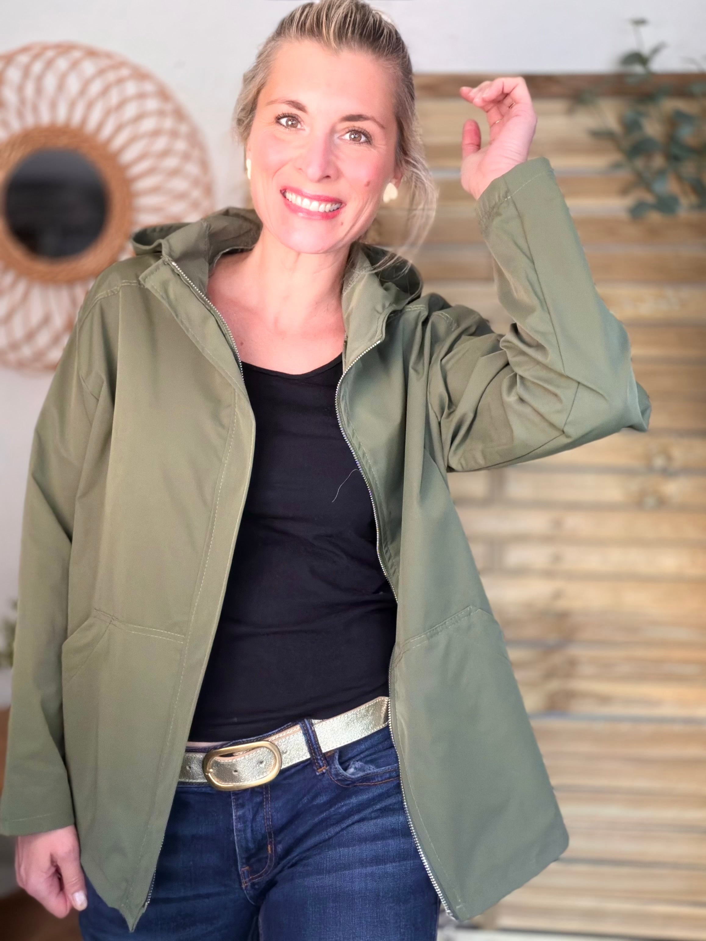 Veste Coupe vent court LIZZIE - Kaki