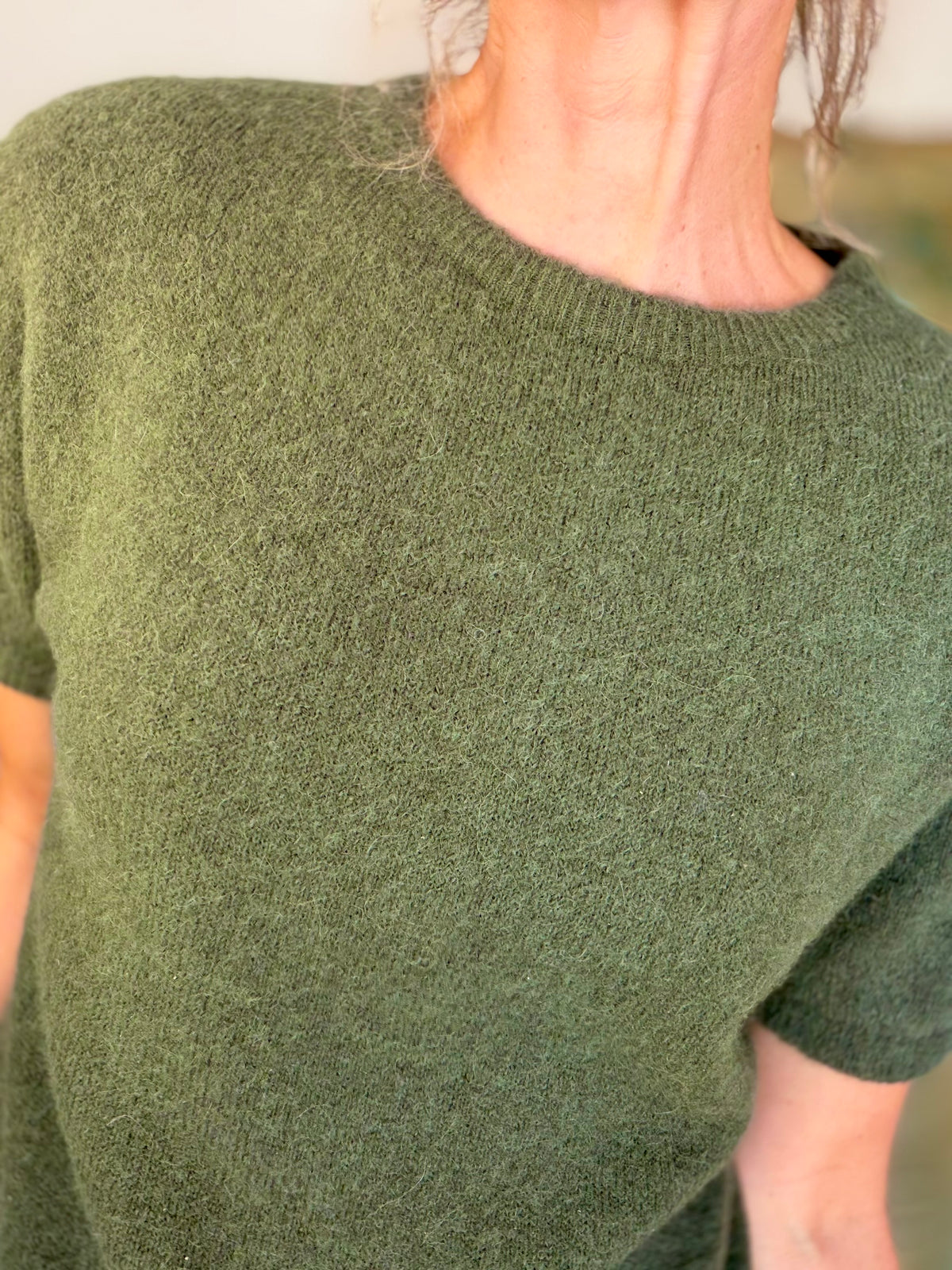 Pull laine et alpaga PEGGY - Kaki
