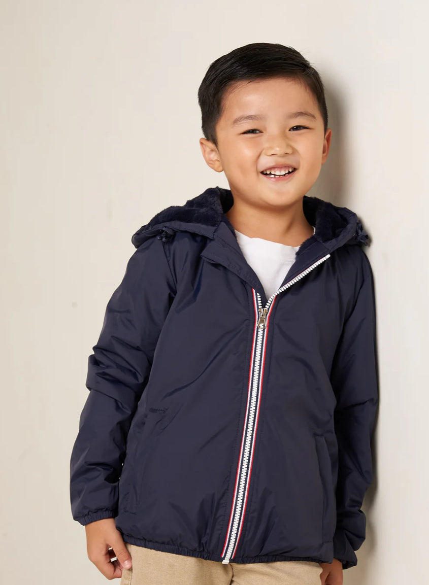 Parka Imperméable mixte LOUIS.E KIDS fourré - Bleu marine - Laura Jo