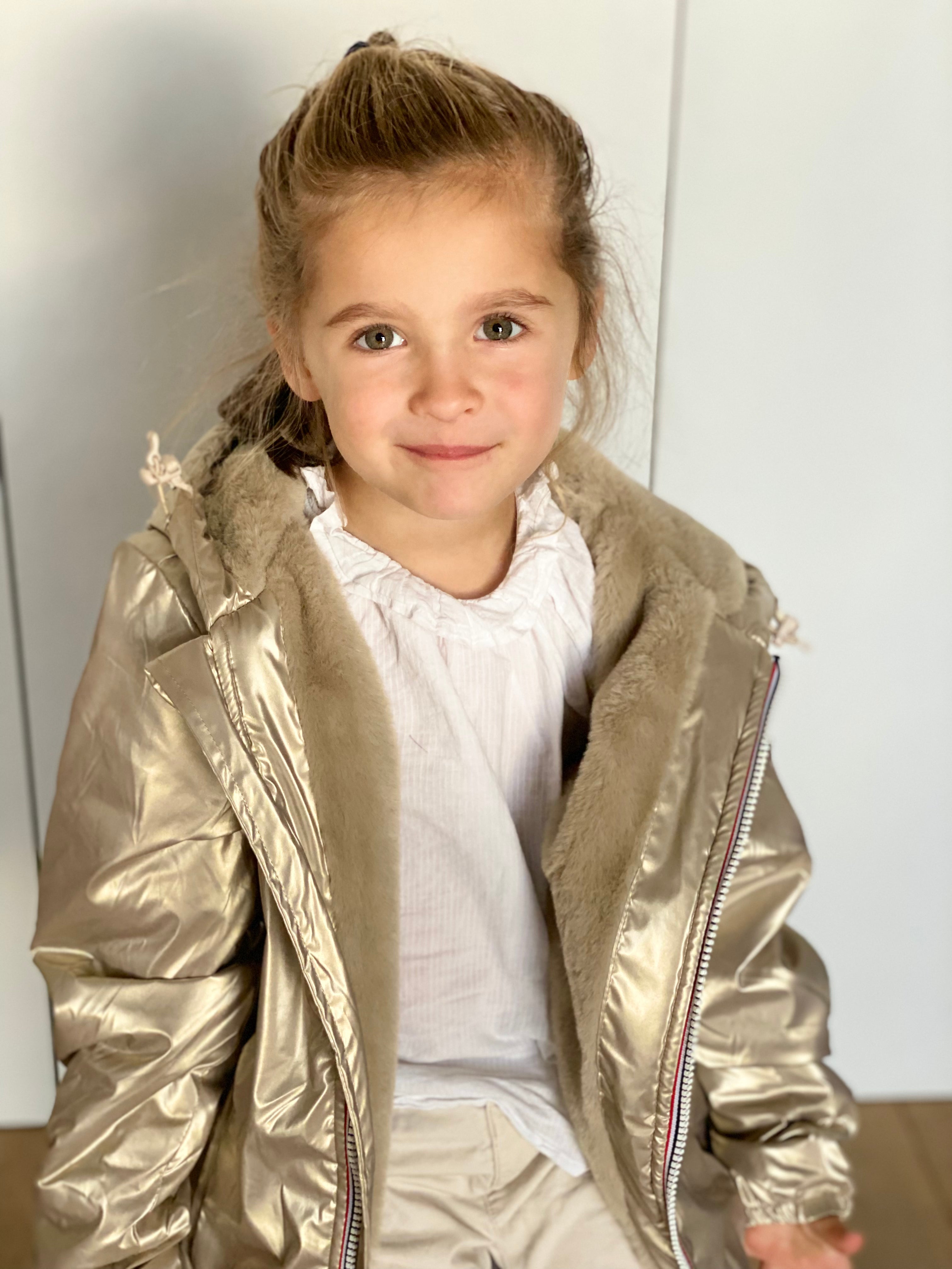 Parka Imperméable mixte LOUIS.E KIDS fourré - Doré - Laura Jo