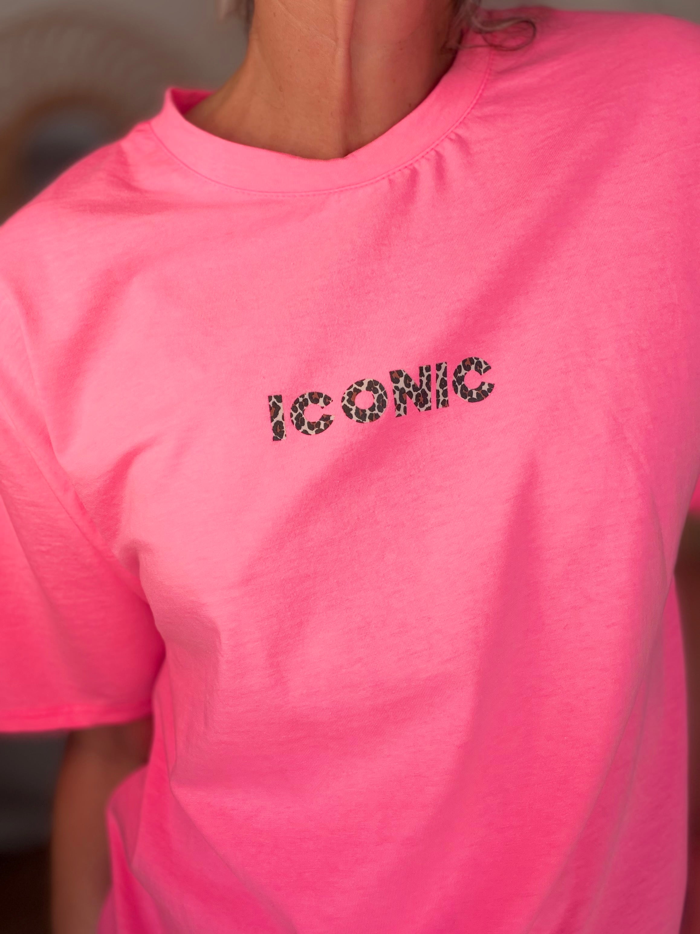 Tee shirt ICONIC Léo LÉONA Rose fluo
