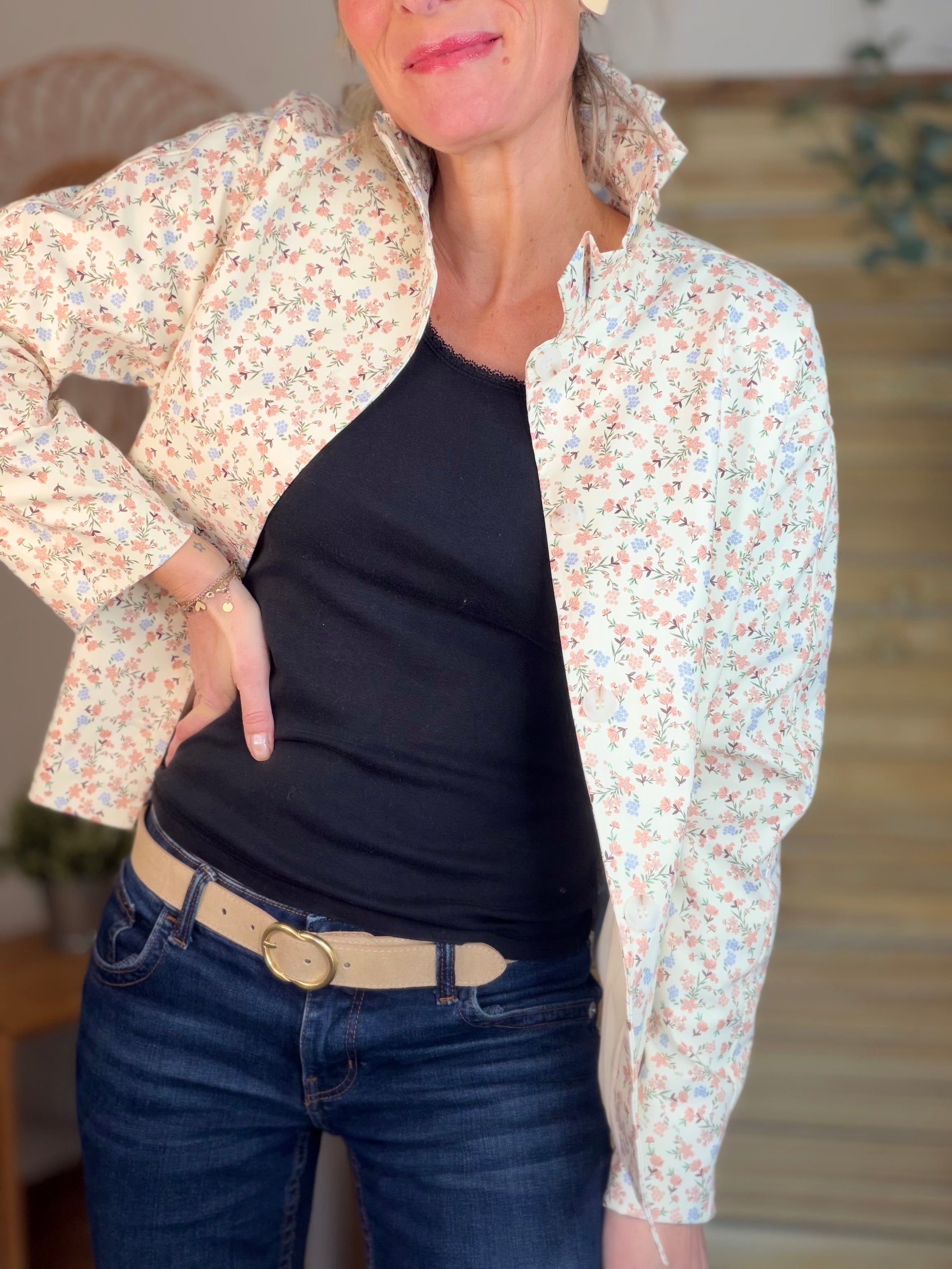 Veste col victorien NICKY Fleurie