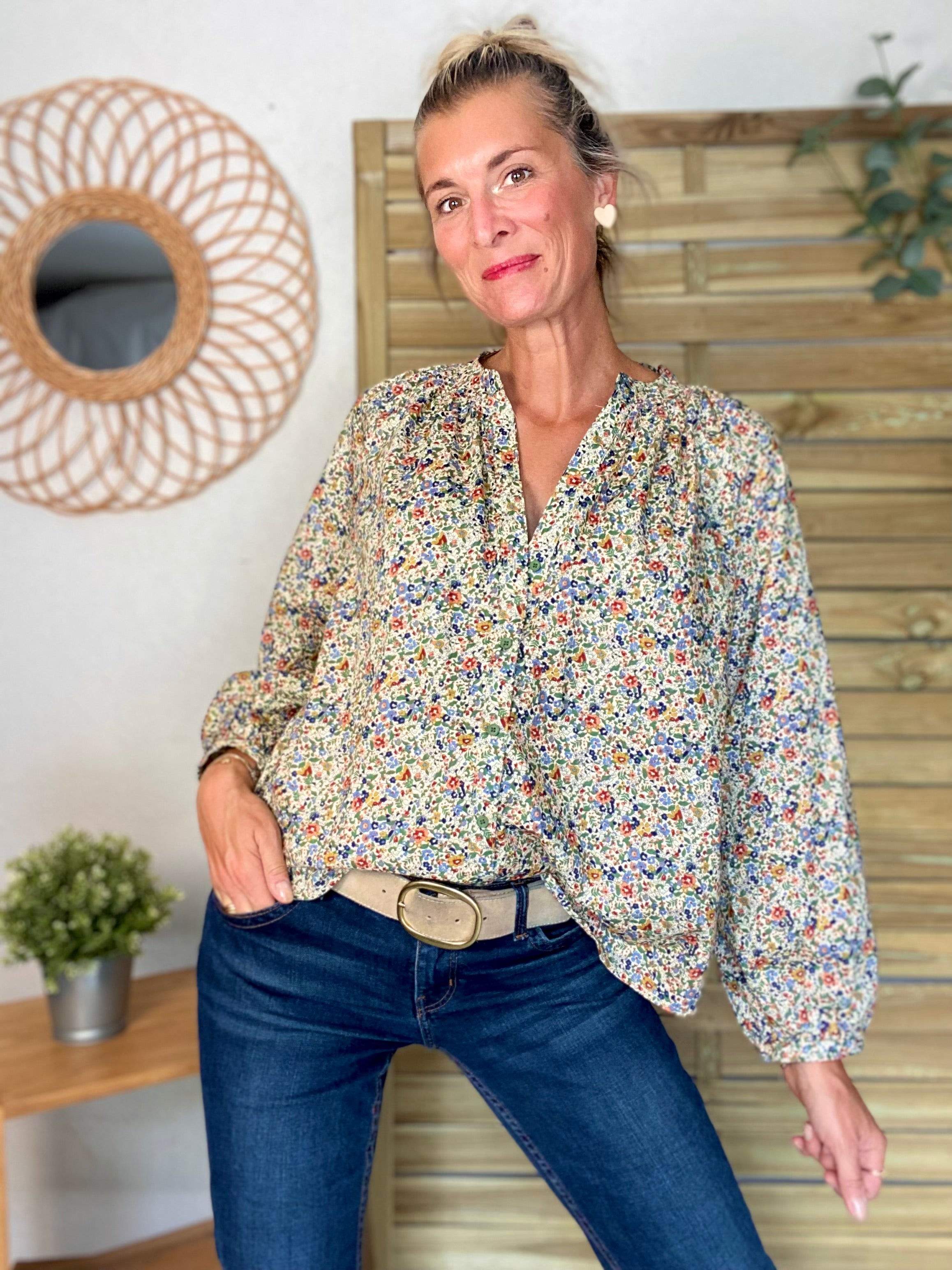 Chemise ample Liberty vert SYBILLE