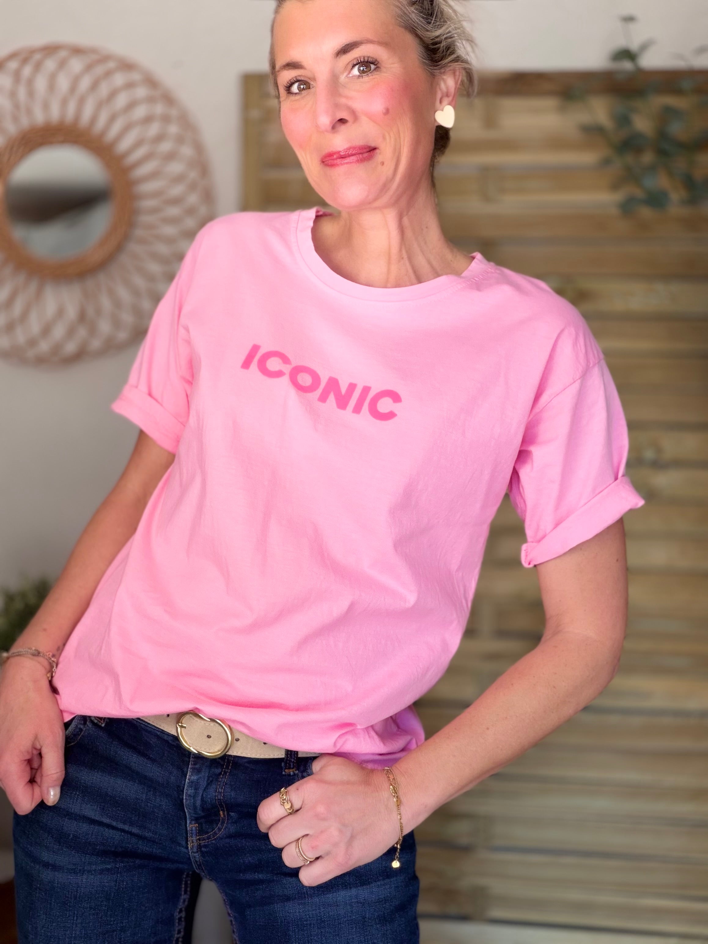 Tee shirt ICONIC DANA Rose bonbon