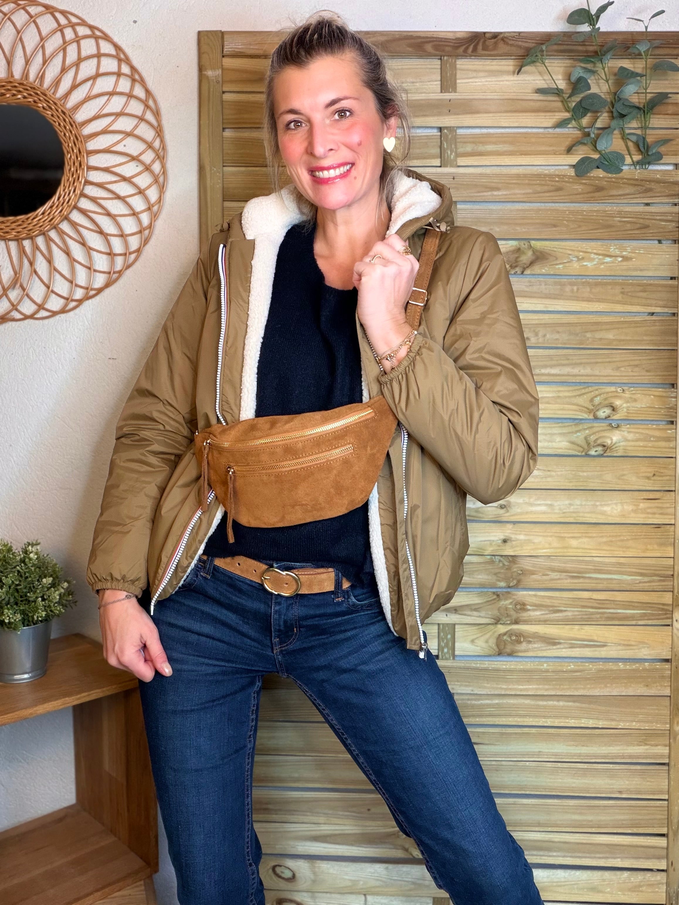 Parka Imperméable LOUISE COURT sherpa - Camel - LAURA JO