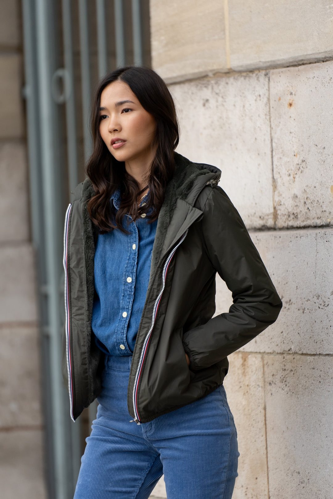 Parka Imperméable LOUISE COURT fourré - Kaki - LAURA JO