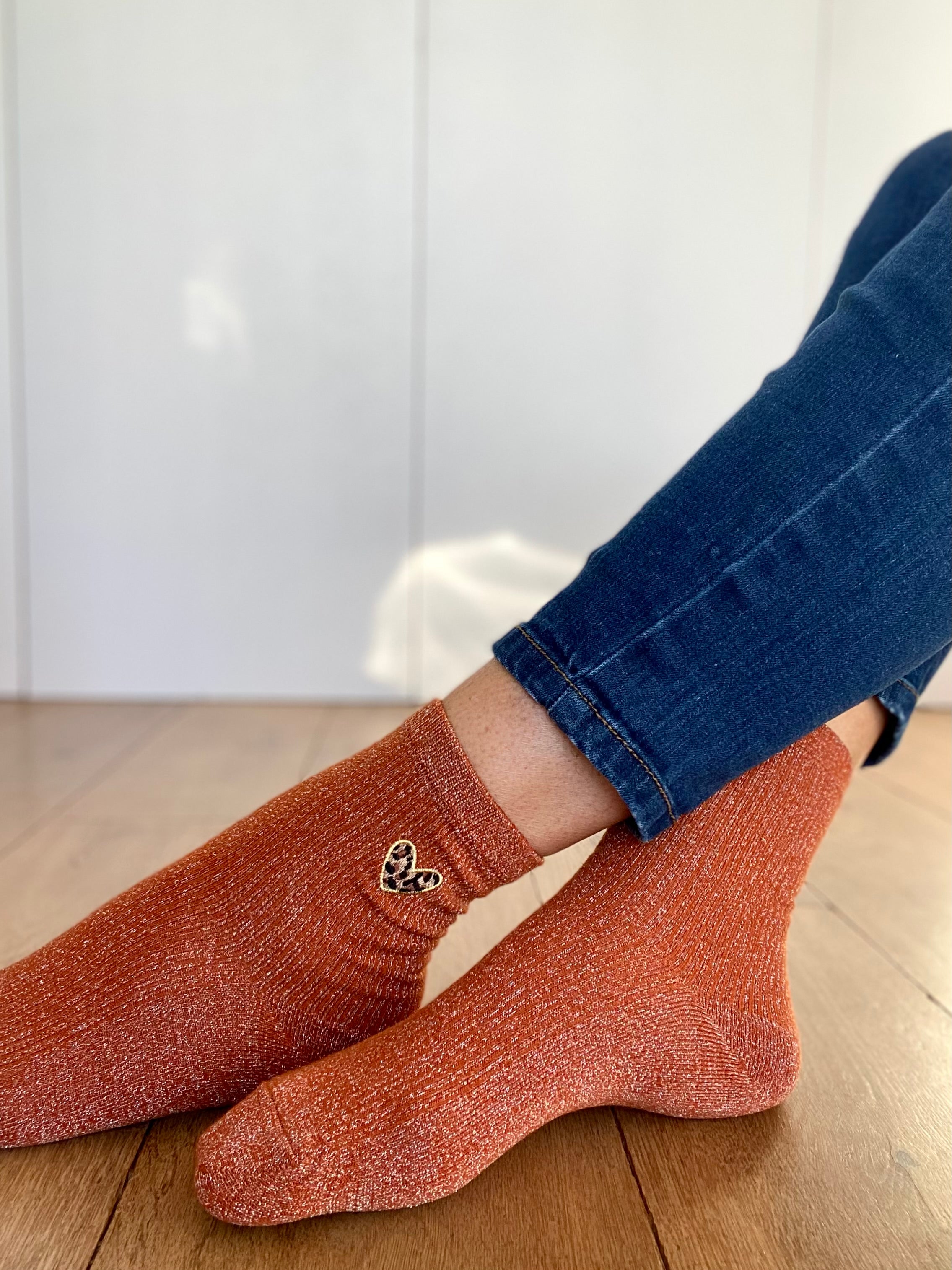 Chaussettes scintillantes glitter ZORA - Coeur Léo