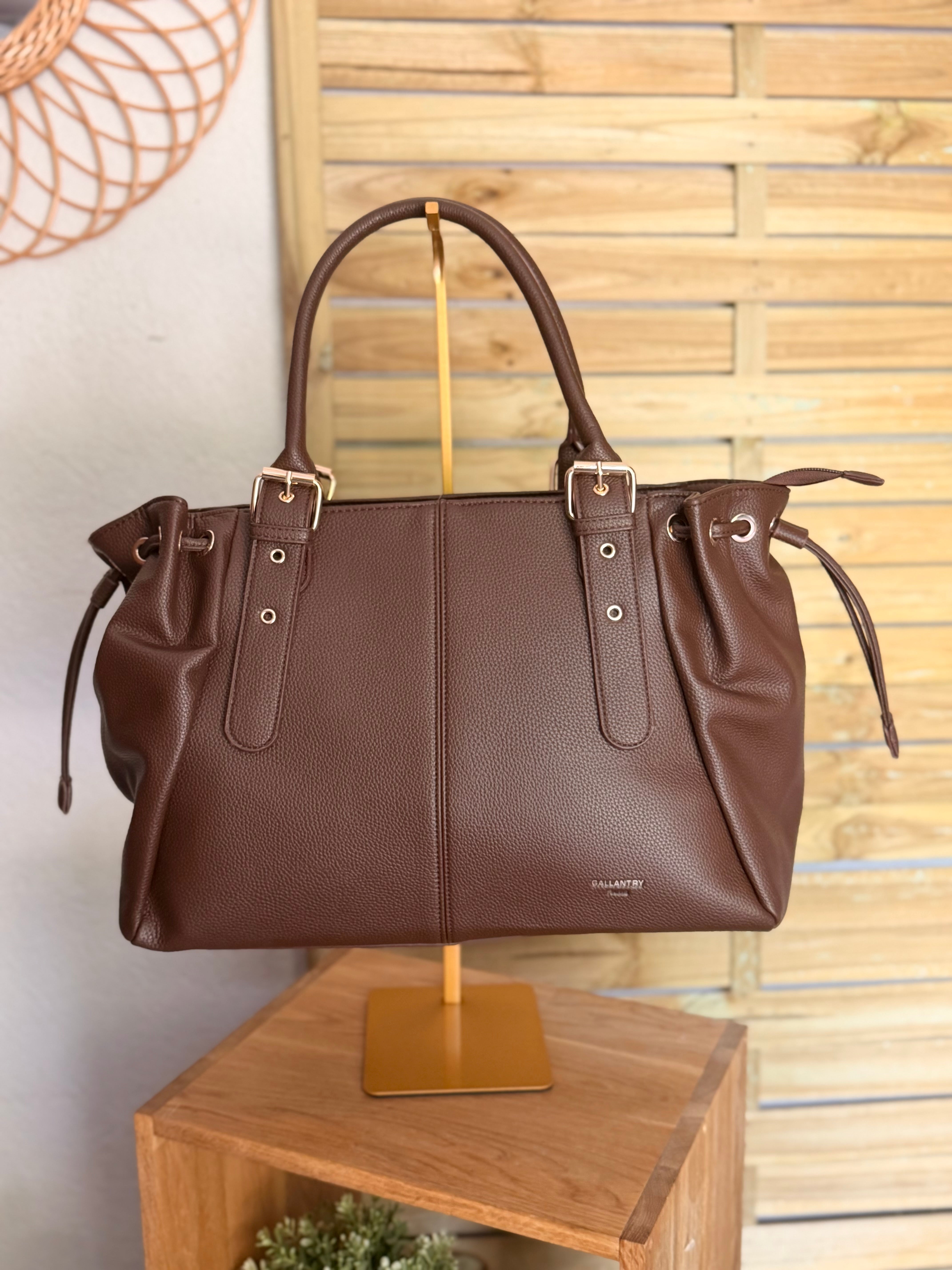 Sac cabas XL simili cuir CLÉA Café