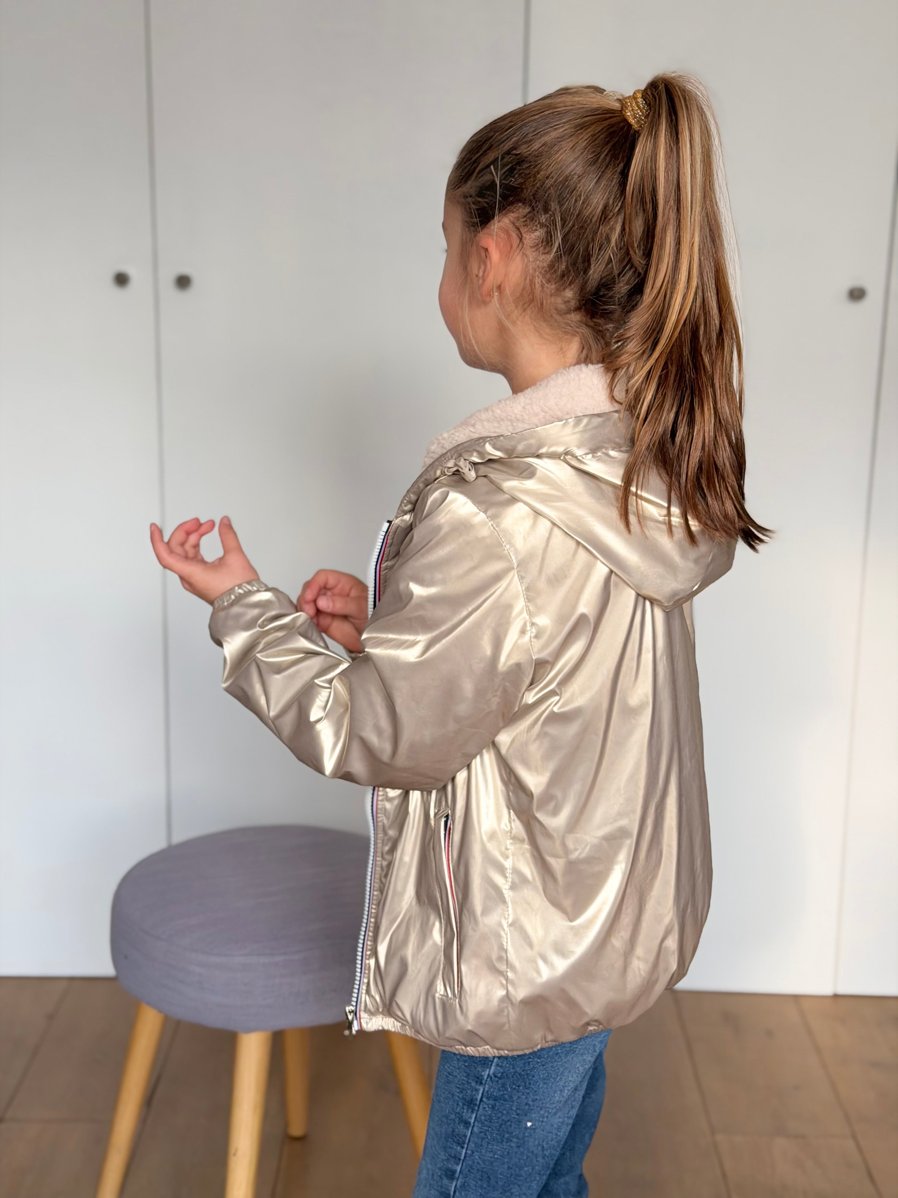 Parka Imperméable mixte LOUIS.E KIDS Sherpa - Doré - LAURA JO