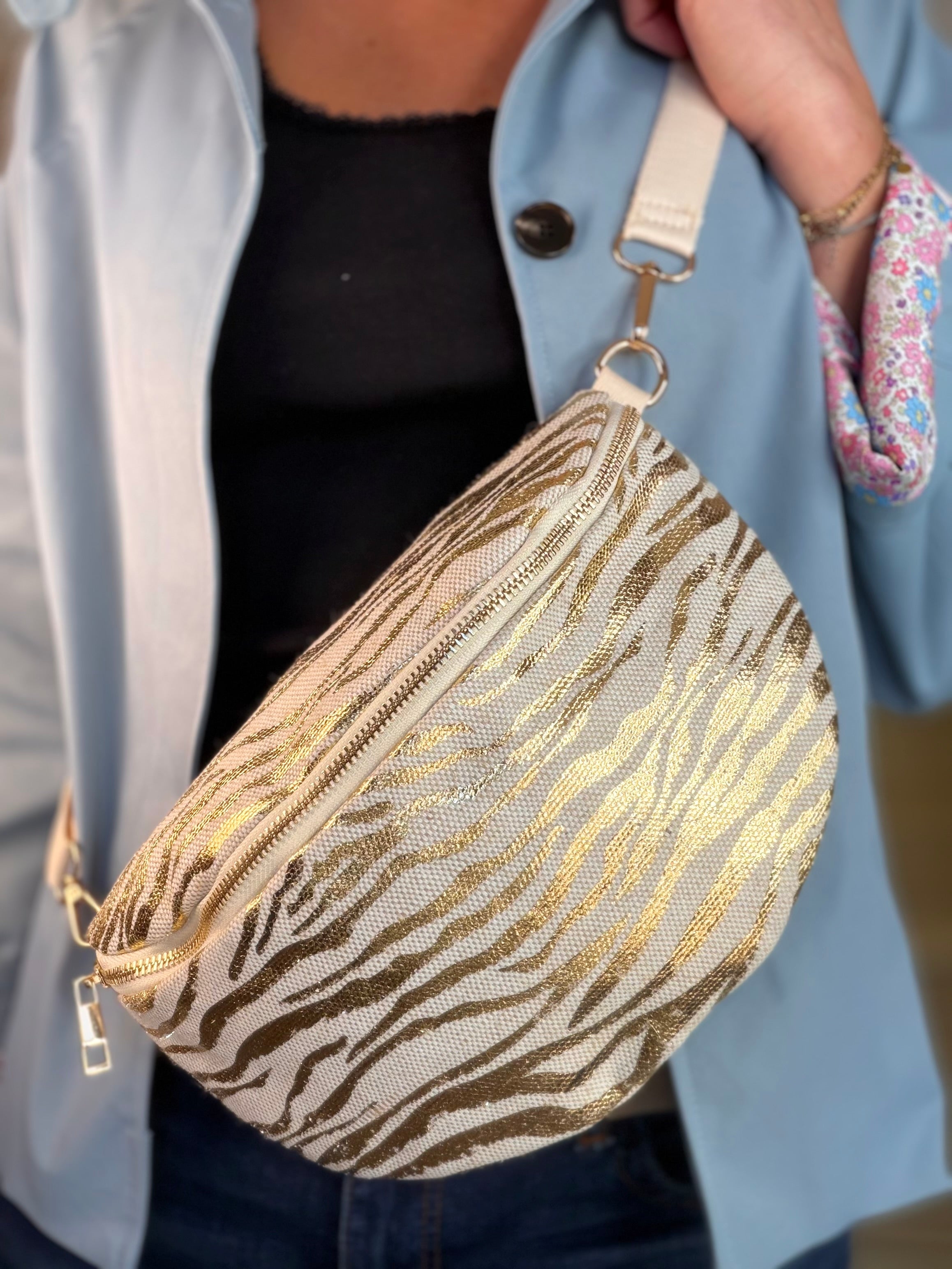 Sac banane L en toile léo Zébré - SHARON