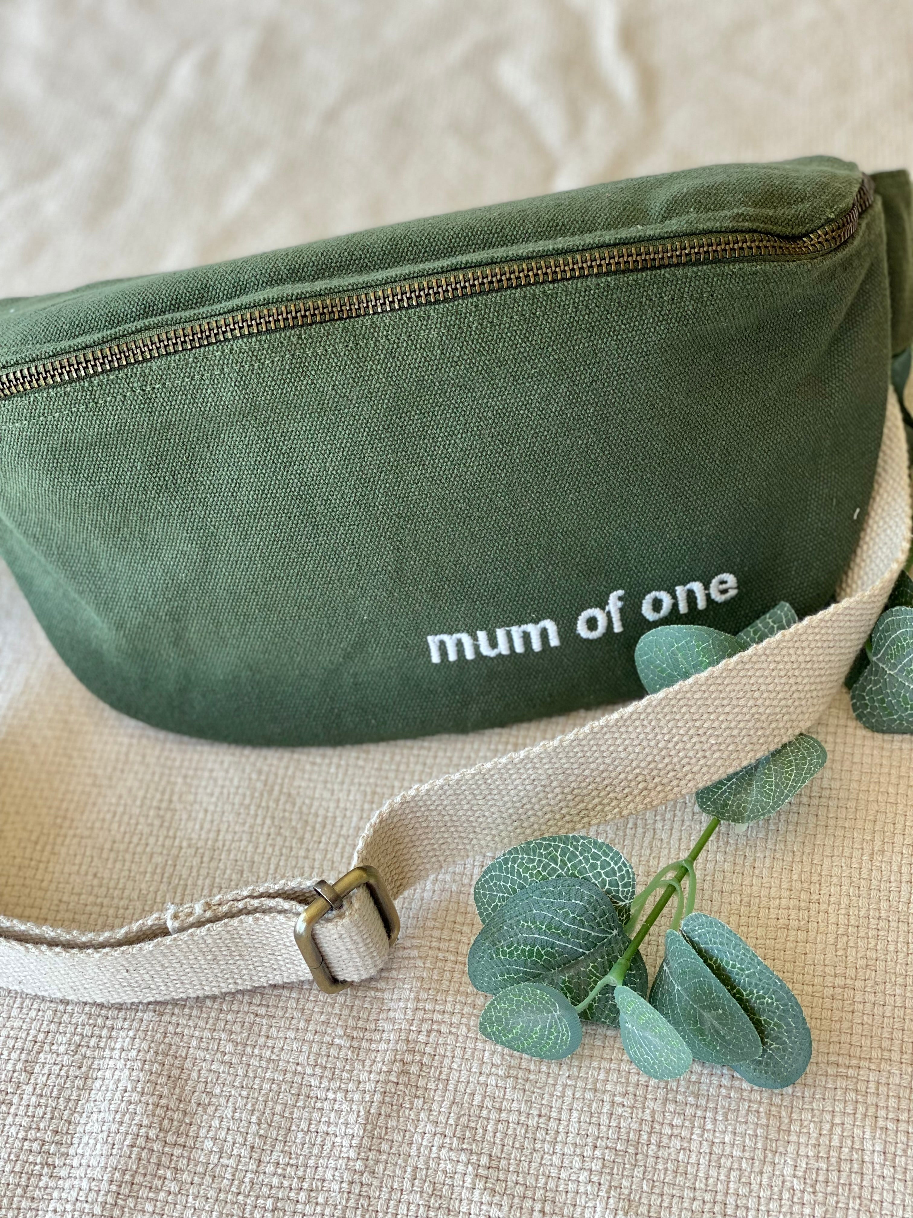 Sac banane en toile MUM OF - Kaki - FAMILY IMPACT STORIES