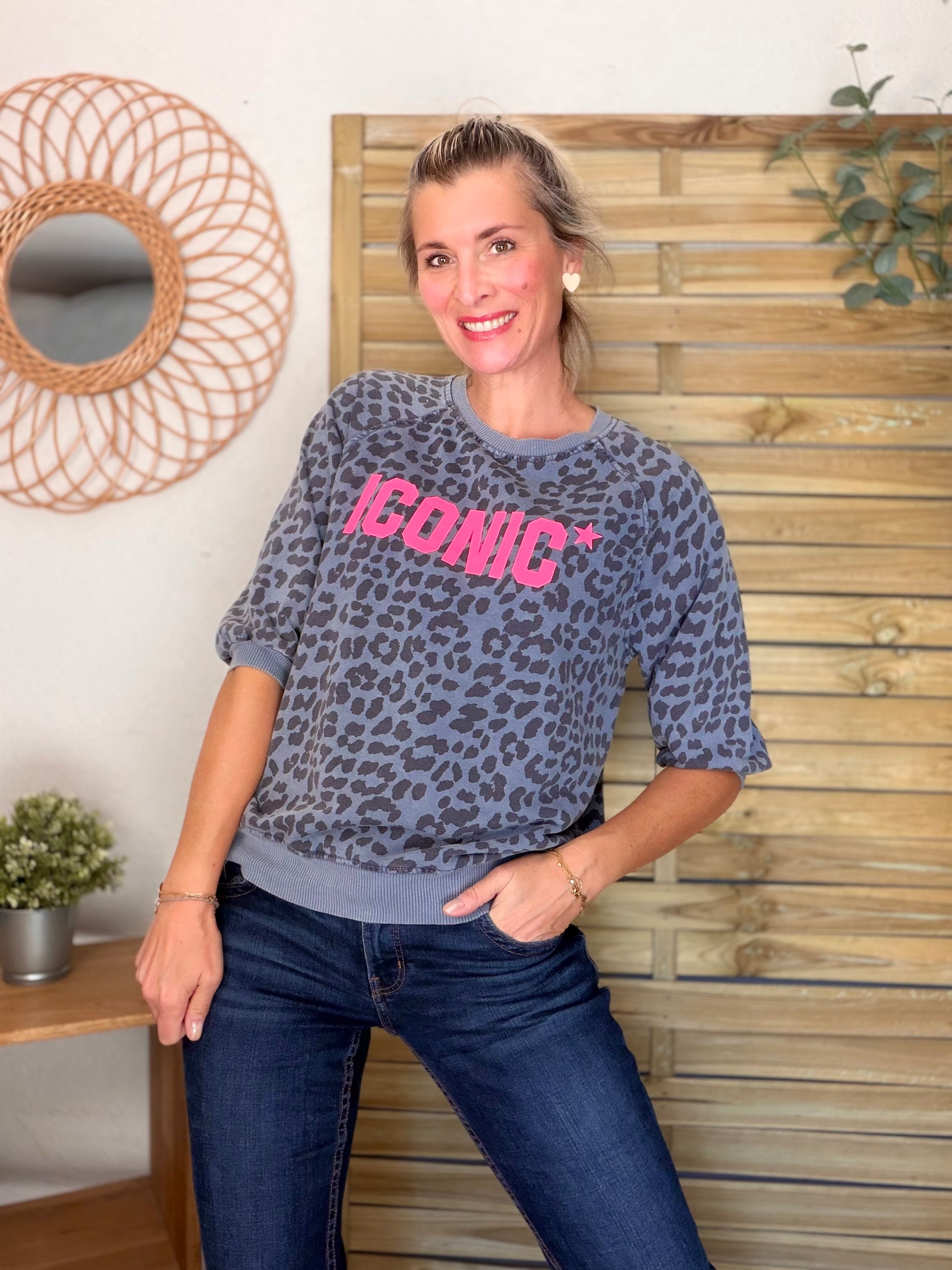 Sweat ICONIC Léo - ANGELA Bleu pétrole